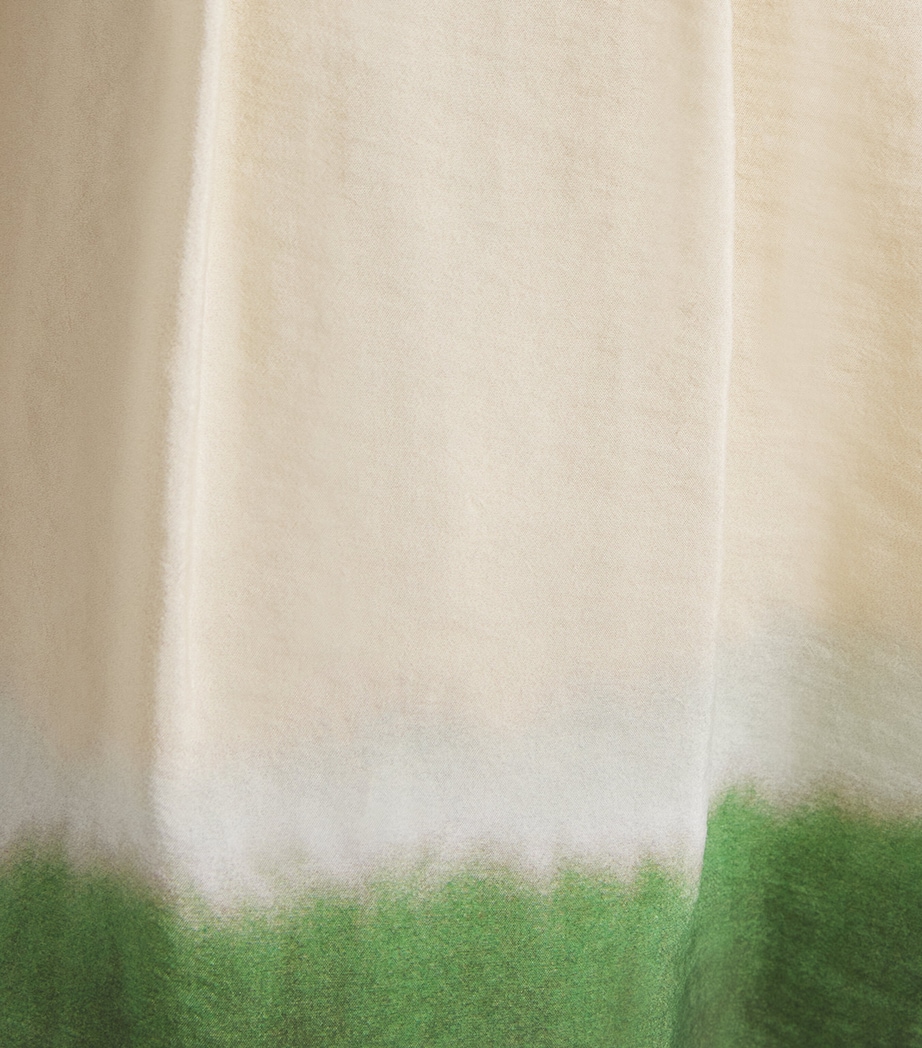 Vince Womens Dip Dye Pleated Midi Skirt Prclain/herba Image 6