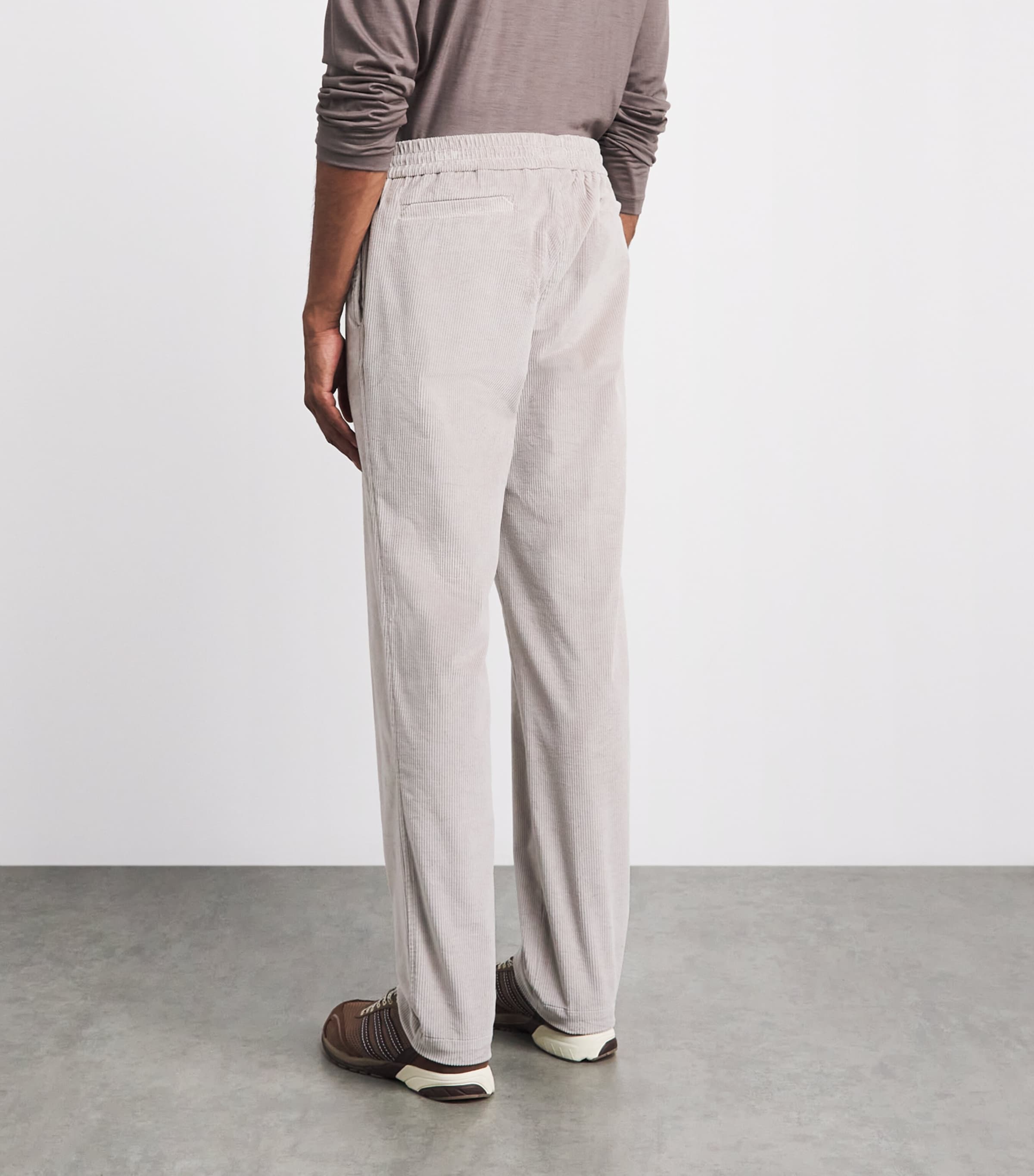 Sease Mens Corduroy Mindset Slim Trousers Pearl Grey Image 5