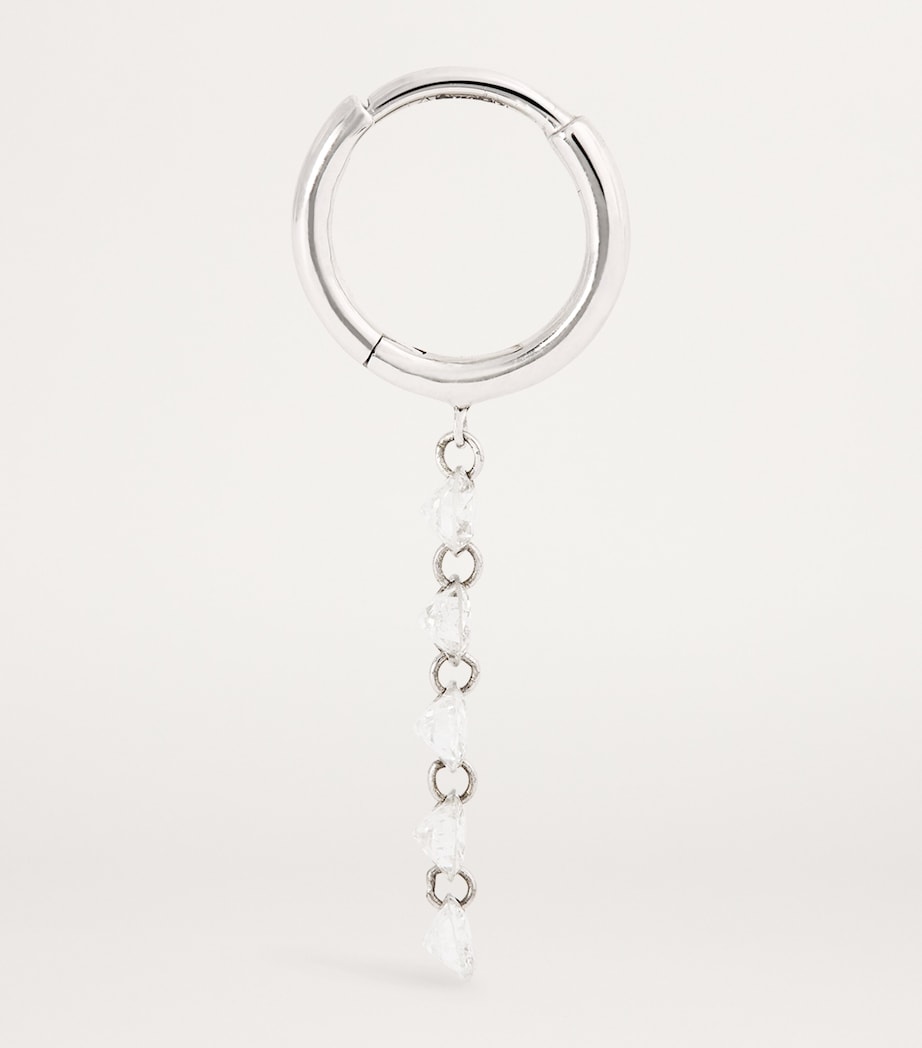 White Gold and Diamond Danaé Single Hoop Earring WHITE GOLD Image 4