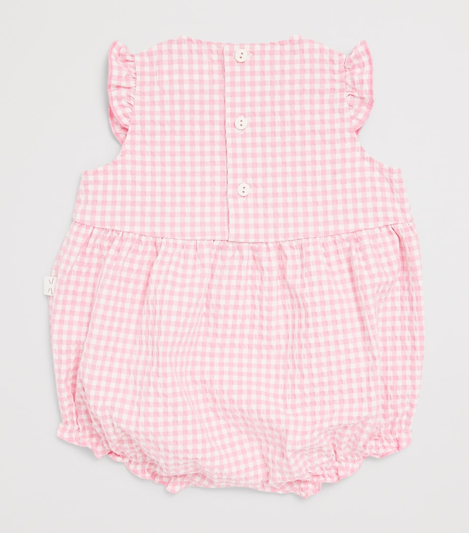 Teddy & Minou Check Bodysuit (1-18 Months) Bubble Pink Image 2
