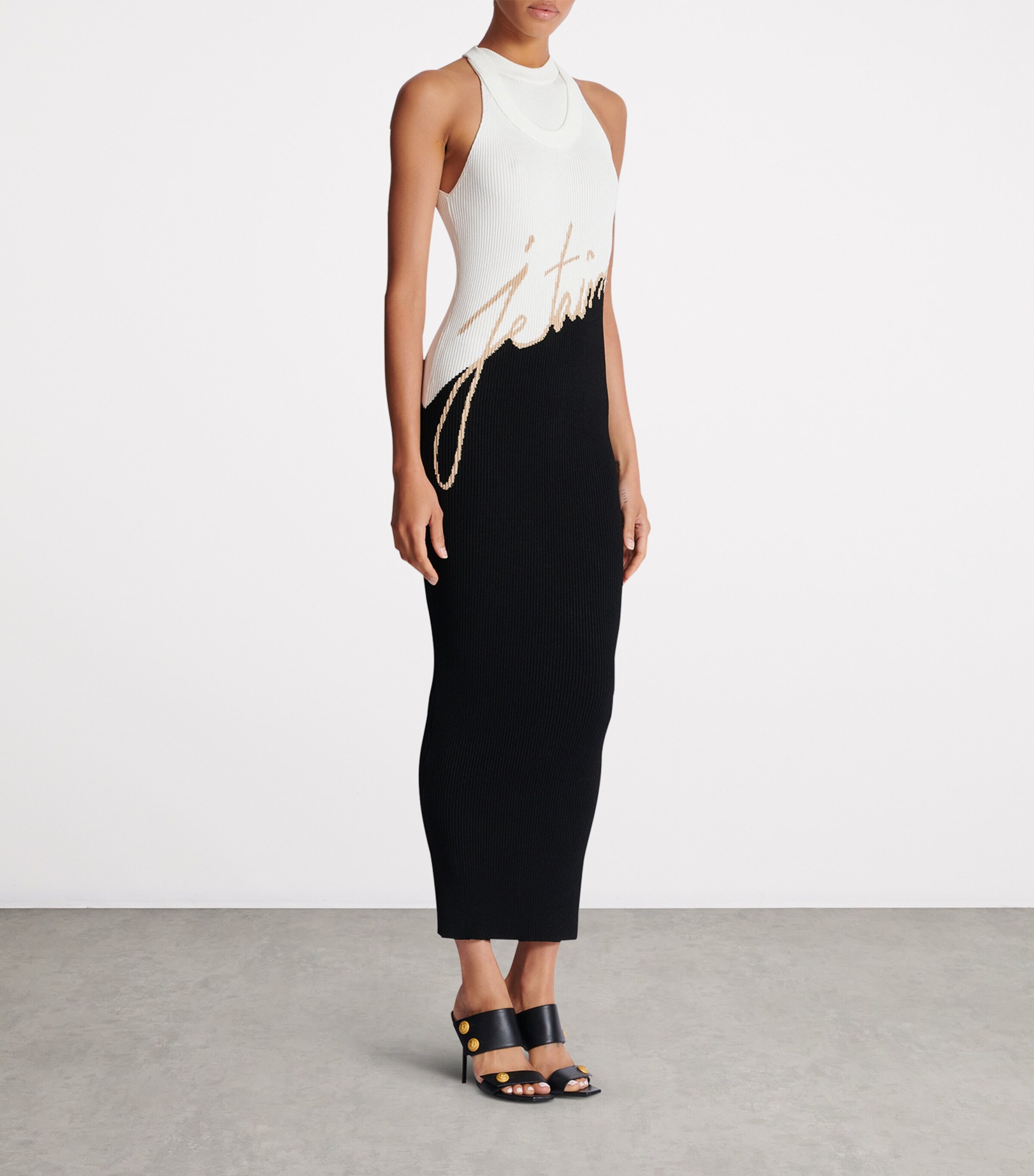 Jacquard Love Letter Maxi Dress EMY NOIR/NUDE/BLANC Image 6