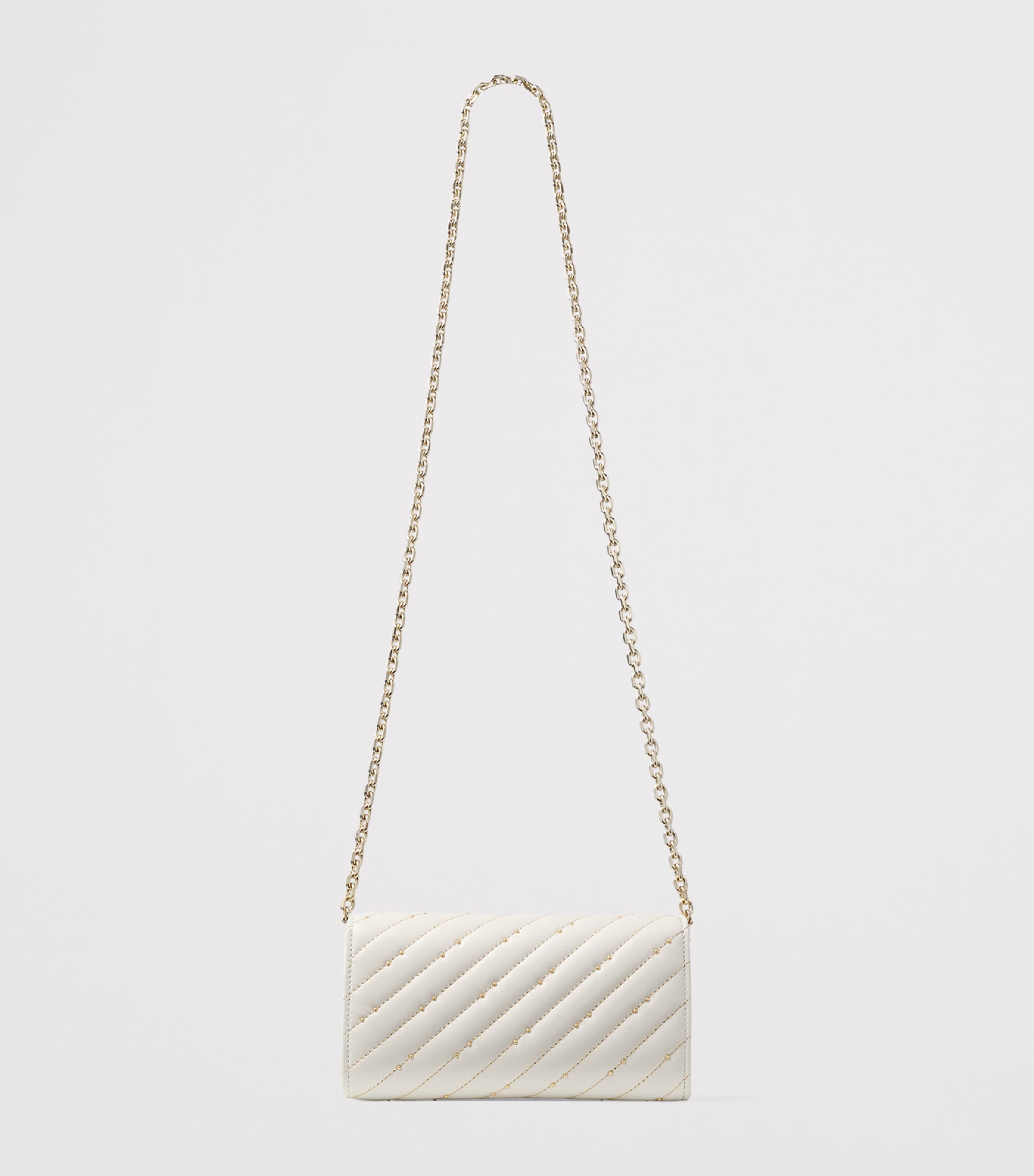 Jimmy Choo Curve Lambskin Chain Wallet Latte/shiny Gold Image 3