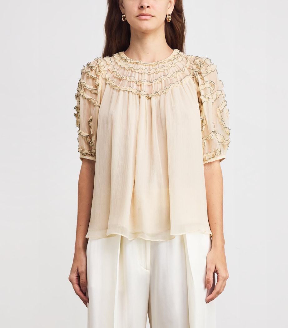 Silk Smocked Isola Blouse CHANTILLY Image 3