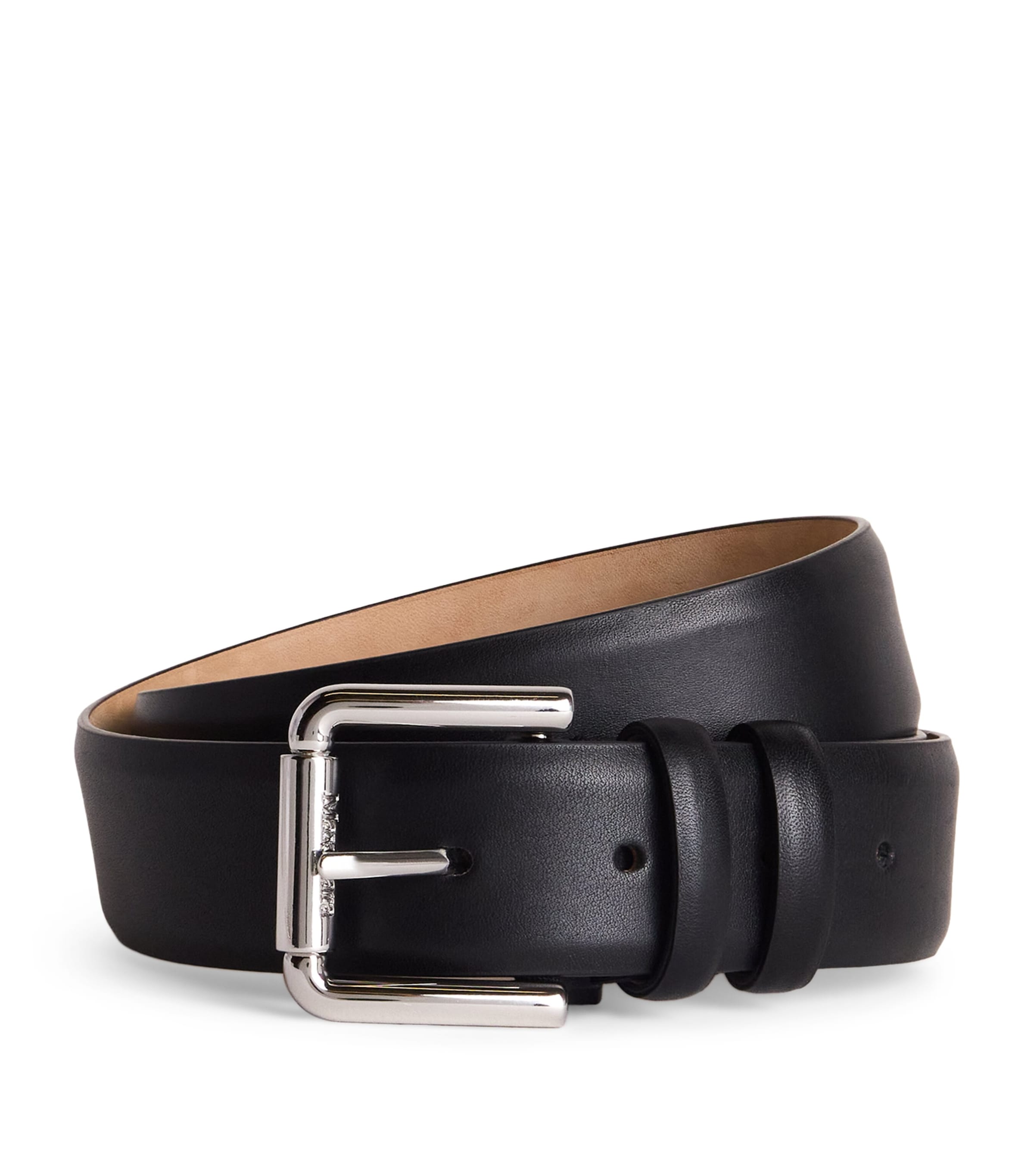 Max Mara Leather Belt Suspenders In Black