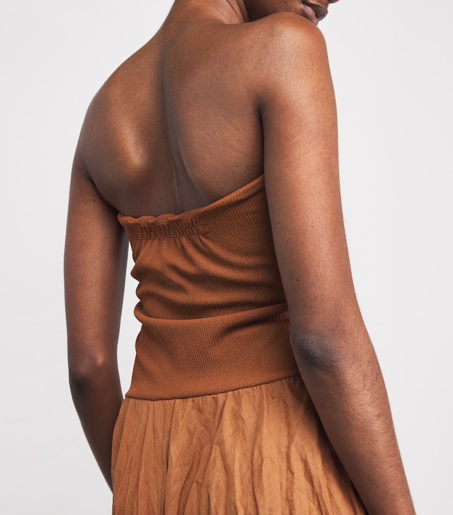 Linen-Blend Empowerment Maxi Skirt BROWN Image 5