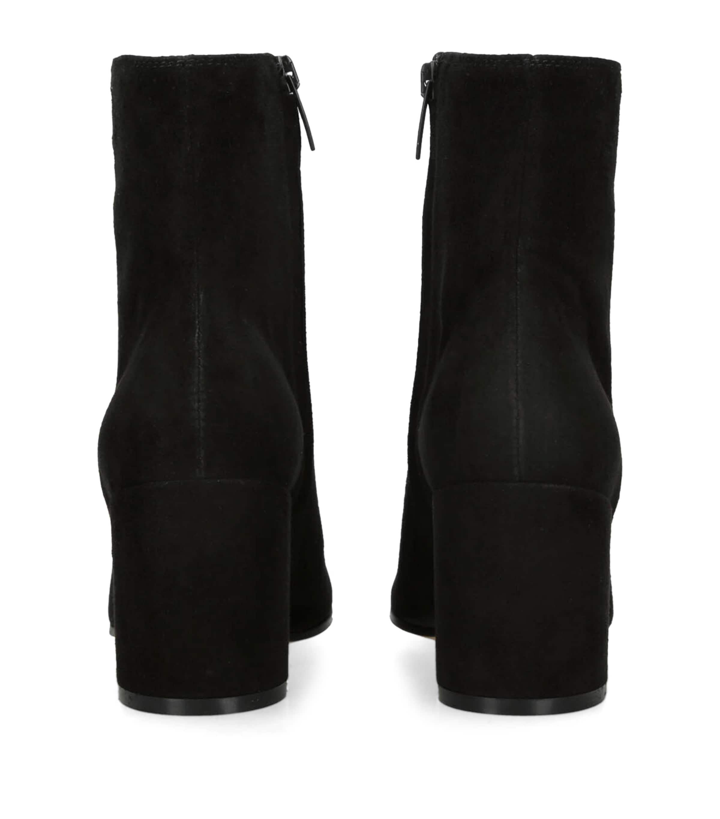 Suede Camoscio Stivale Ankle Boots 70 BLACK Image 2