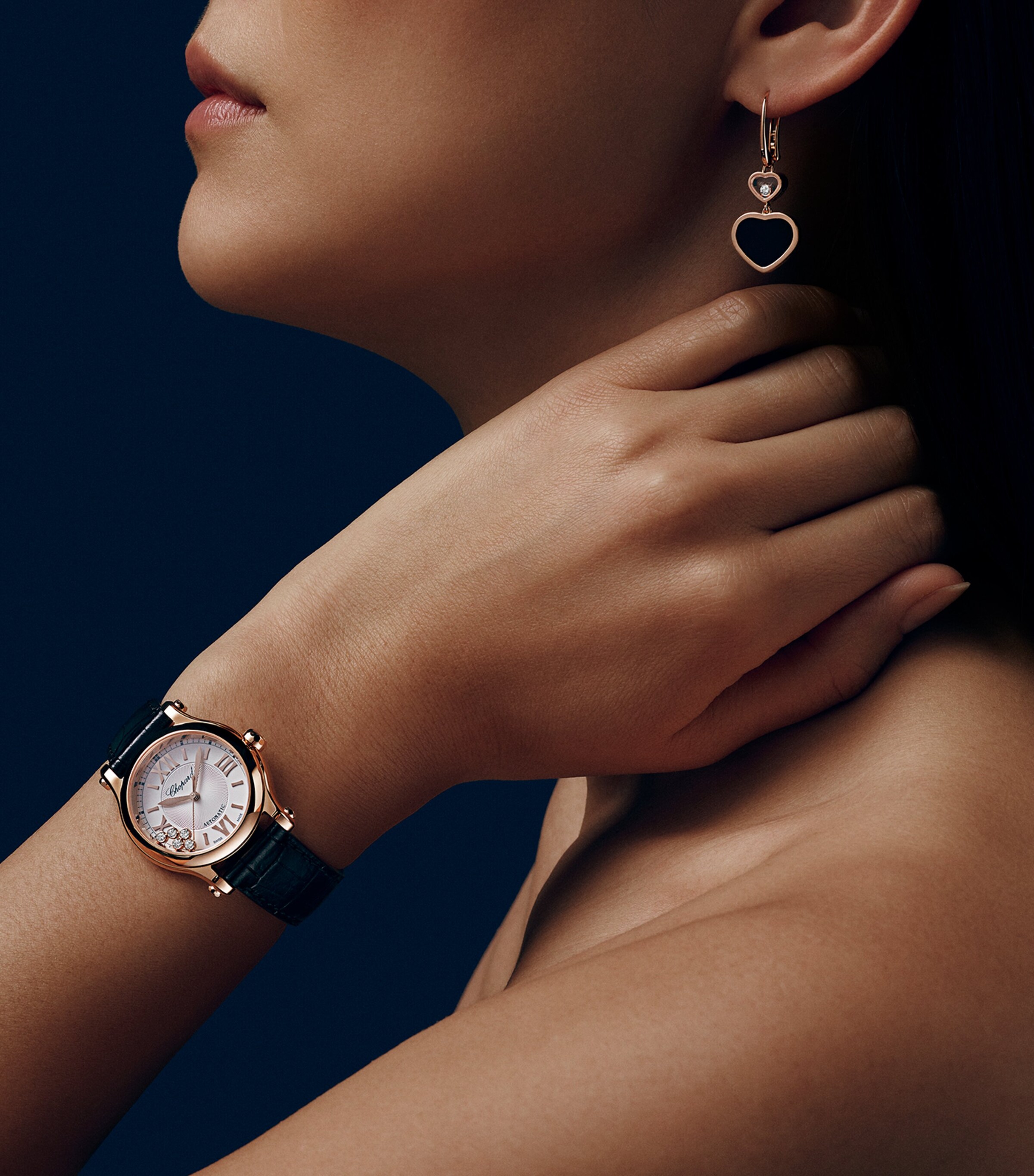 Rose Goldand Diamond Happy Sport Watch 30mm 18K ROSE GOLD Image 5