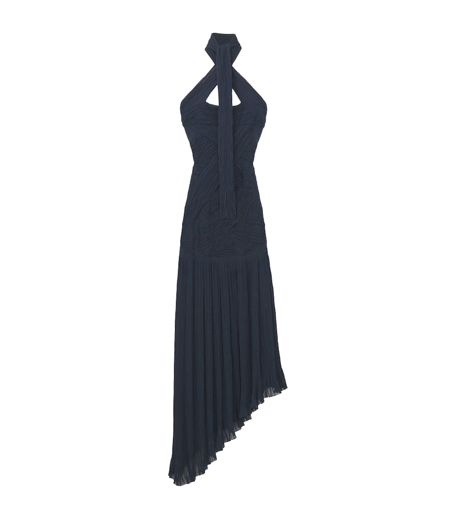 McQueen Womens Asymmetric Halterneck Midi Dress Image 1