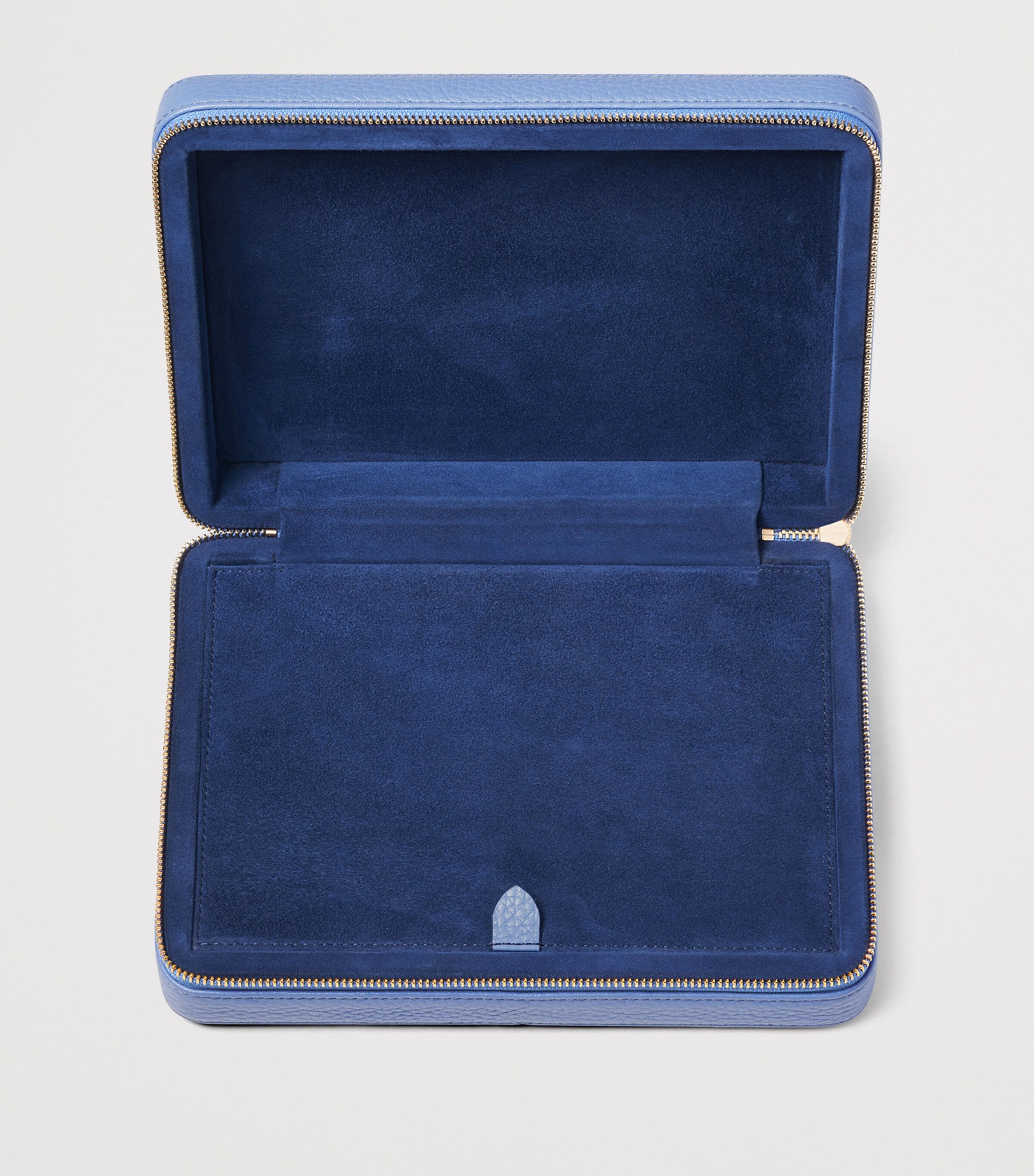 Aspinal Of London Large Leather Travel Jewellery Case Capri Blue Image 5