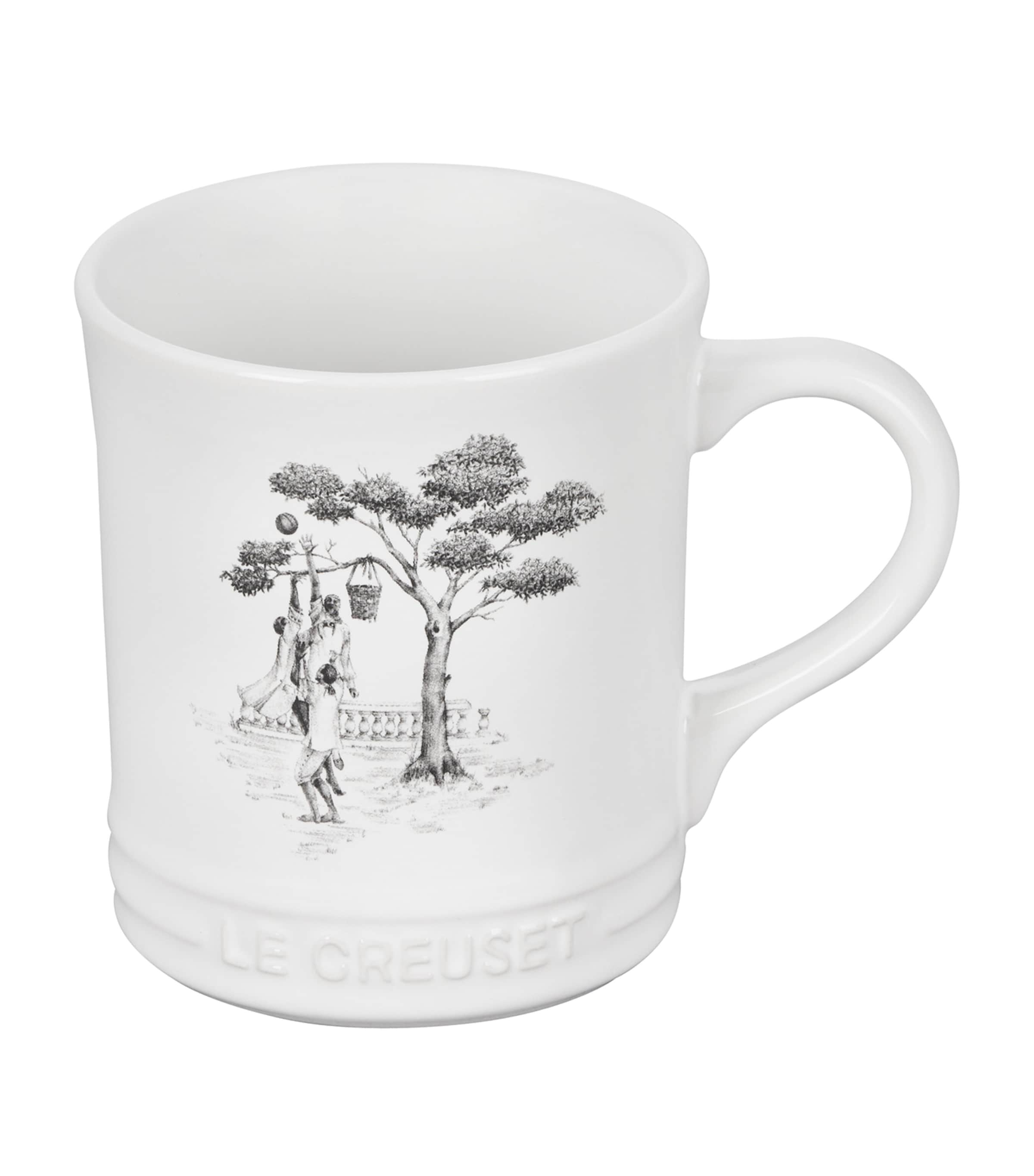 LE CREUSET X SHEILA BRIDGES HARLEM TOILE DE JOUY BASKETBALL PLAYERS MUG 