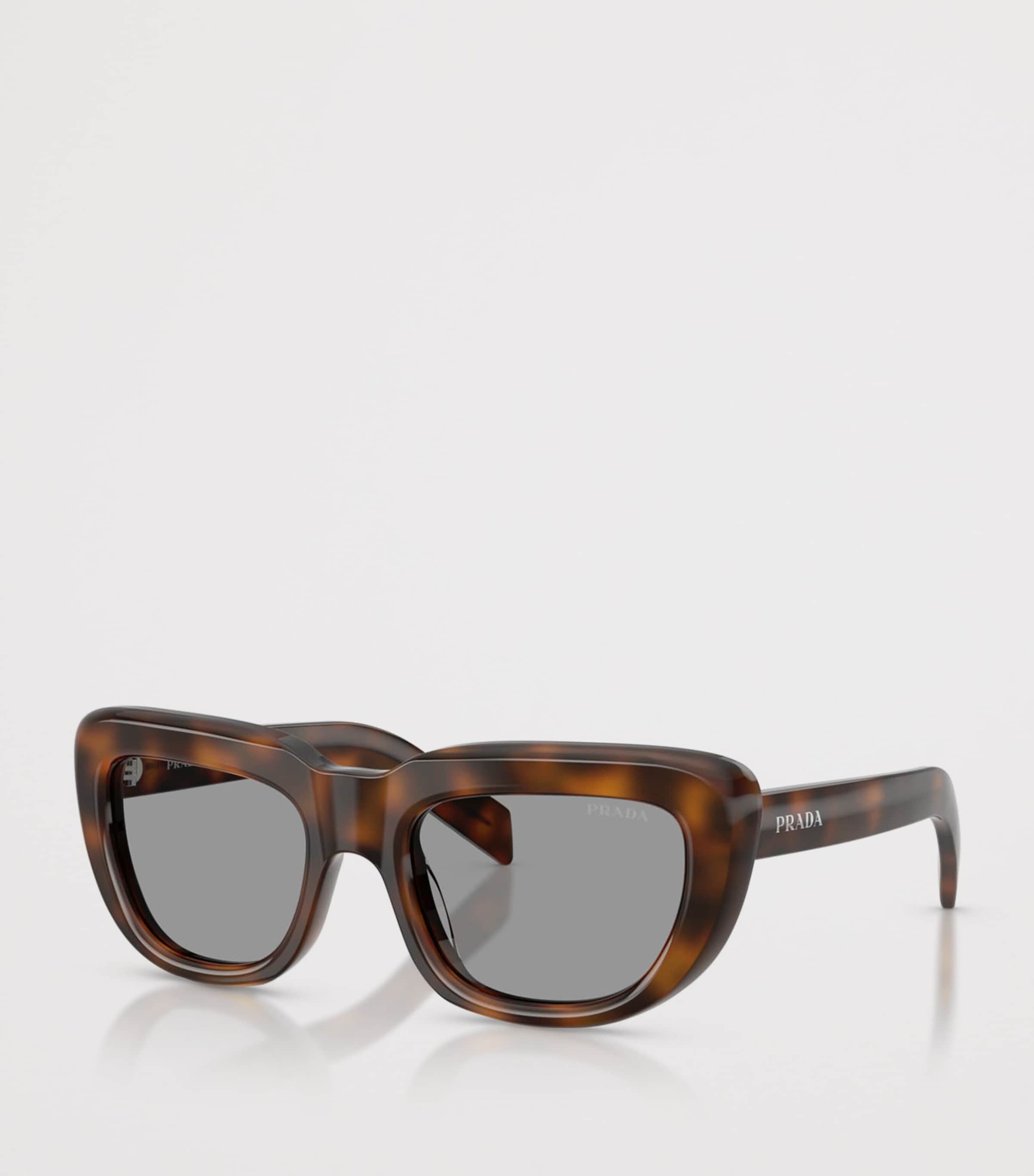 Prada PR D07S Rectangle Sunglasses Brown Image 2