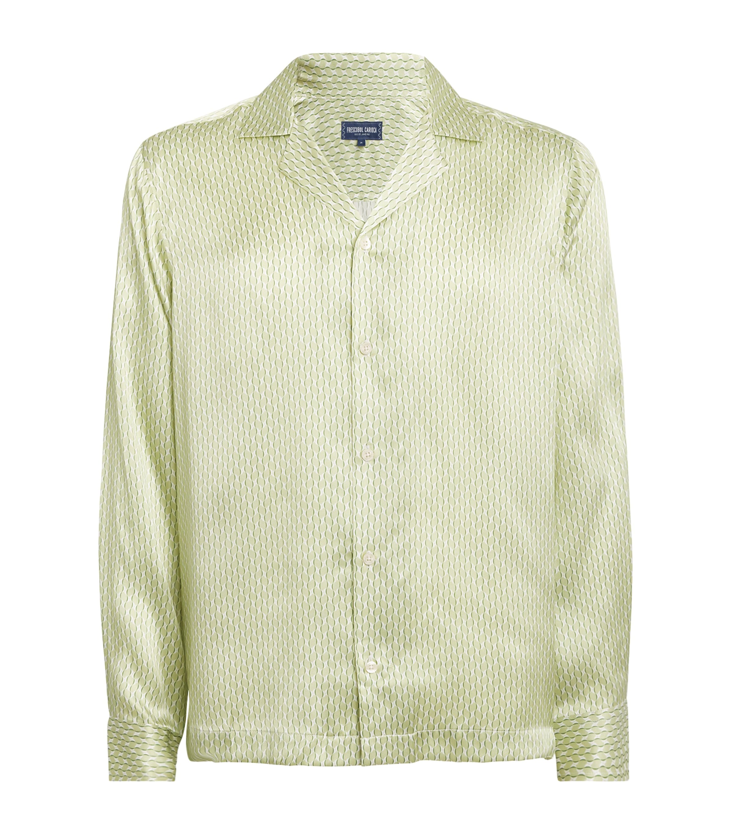 Frescobol Carioca Silk Copa Print Safra Shirt In Green