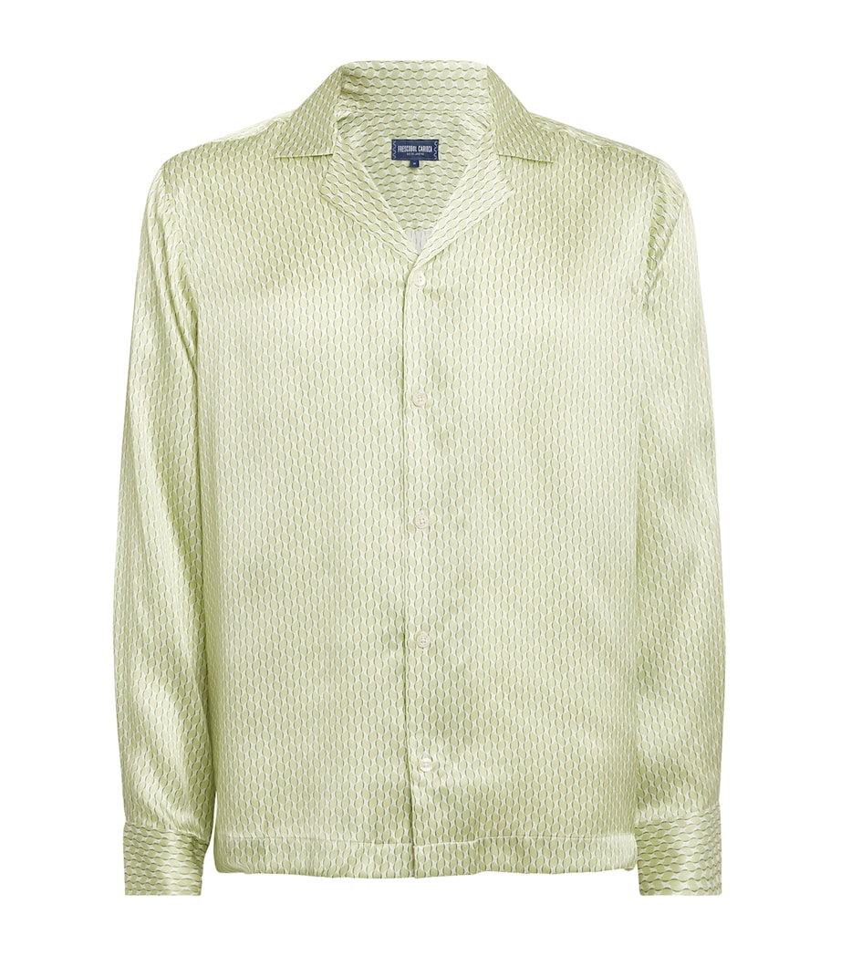 Silk Copa Print Safra Shirt 432-PISTACHIO Image 1