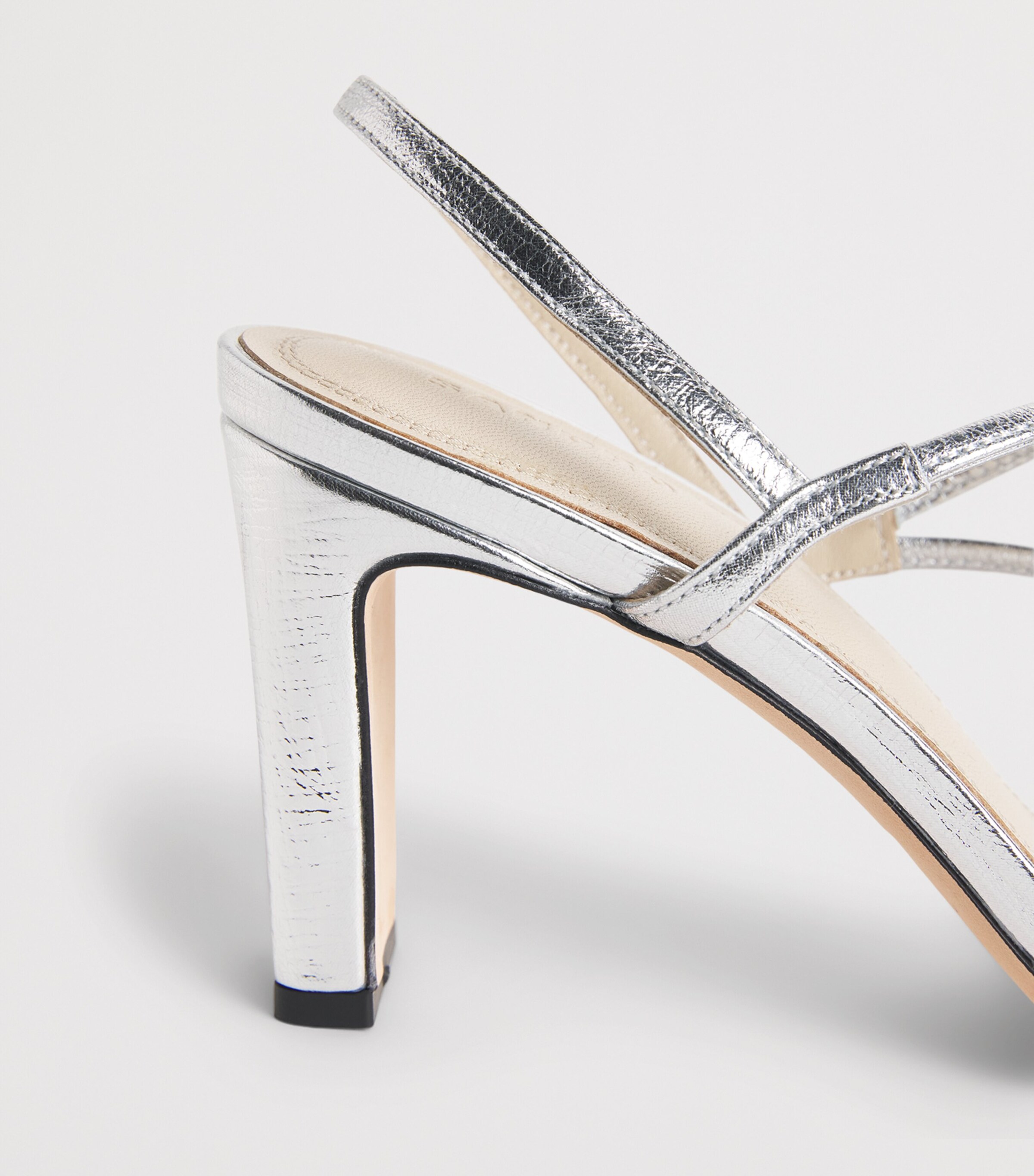 Sandro Paris Metallic Faye Heeled Sandals 70 Silver Image 6