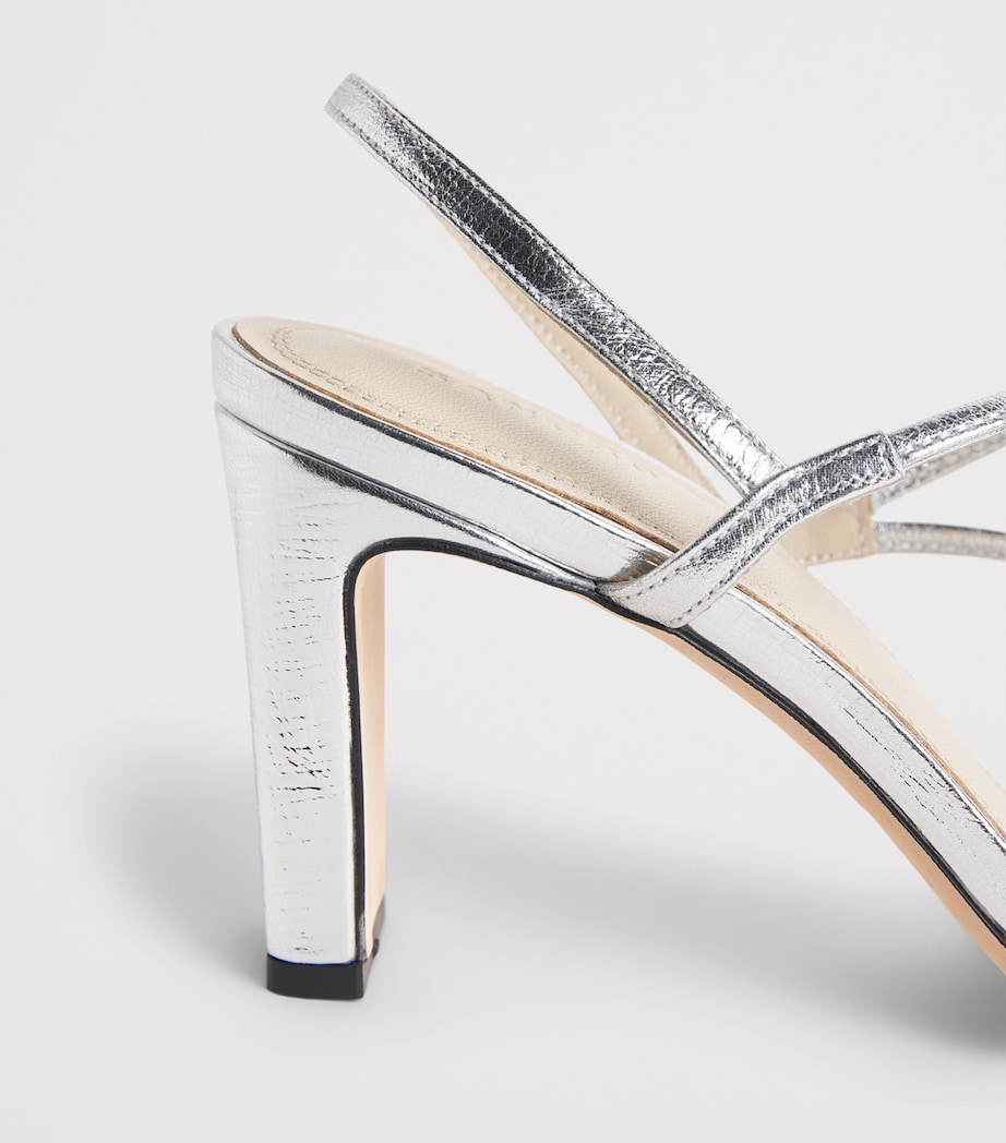 Sandro Paris Metallic Faye Heeled Sandals 70 Silver Image 6