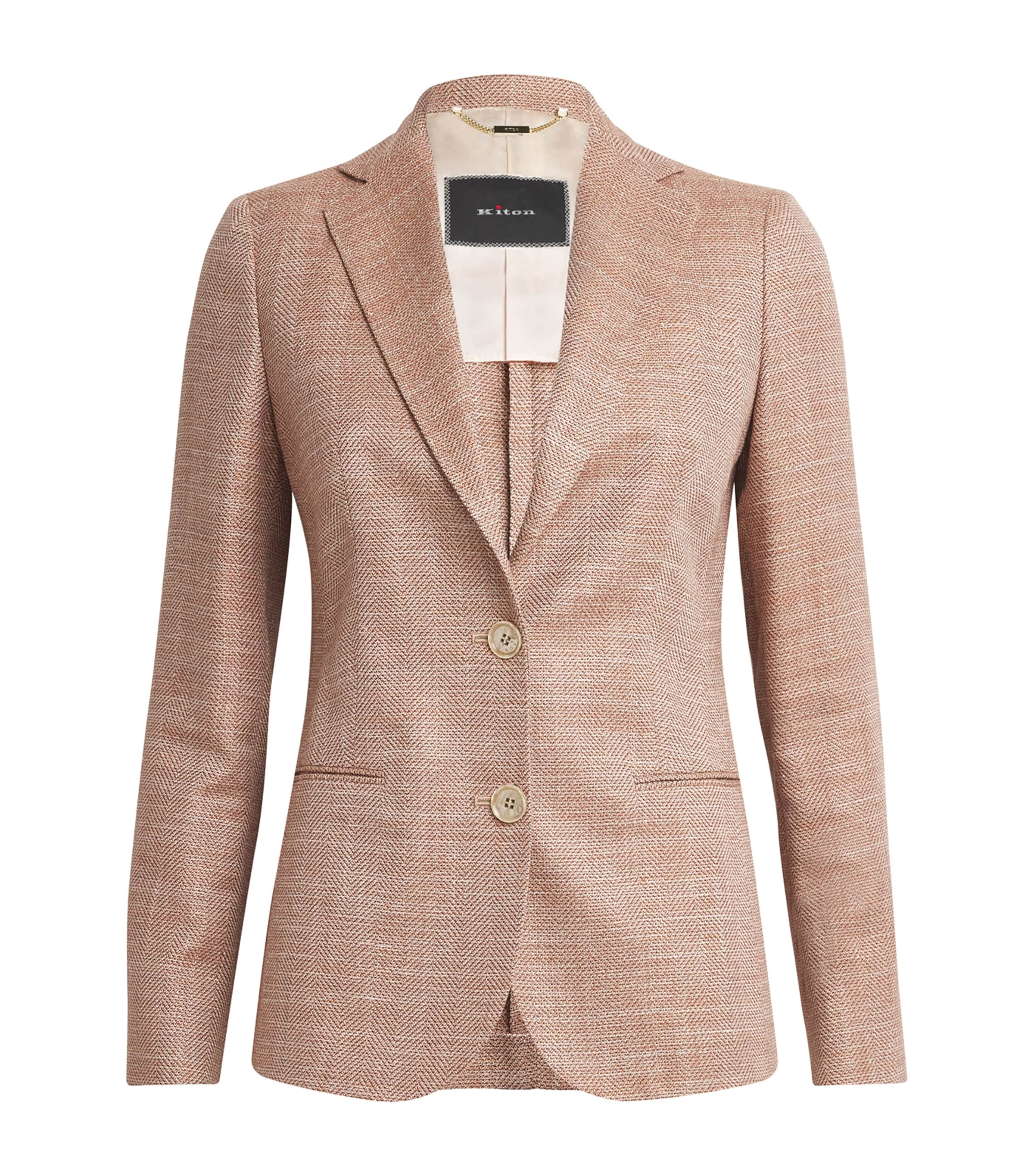 Shop Kiton Tailored Blazer In Beige