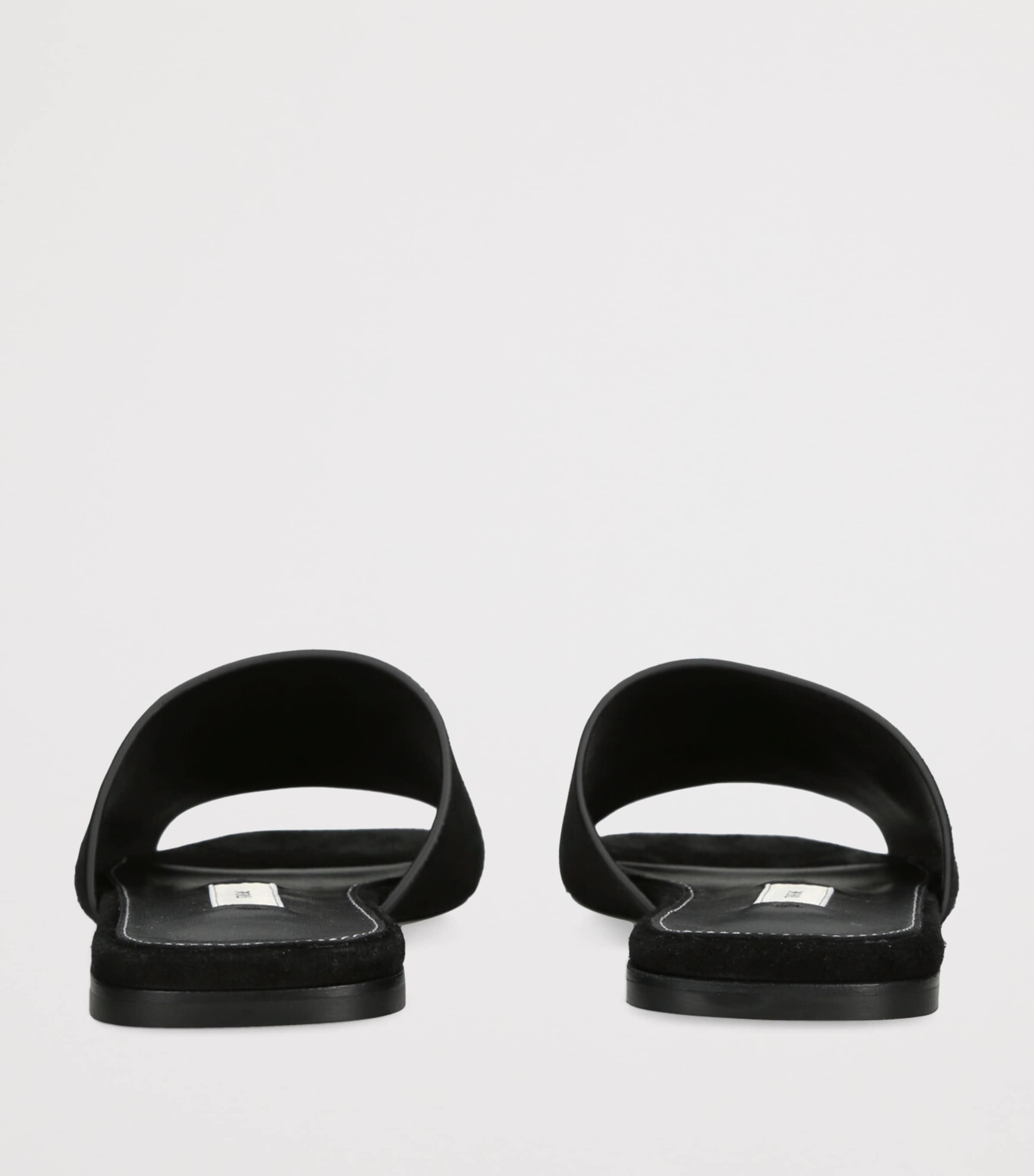 Leather Bandeau Slides BLACK Image 2