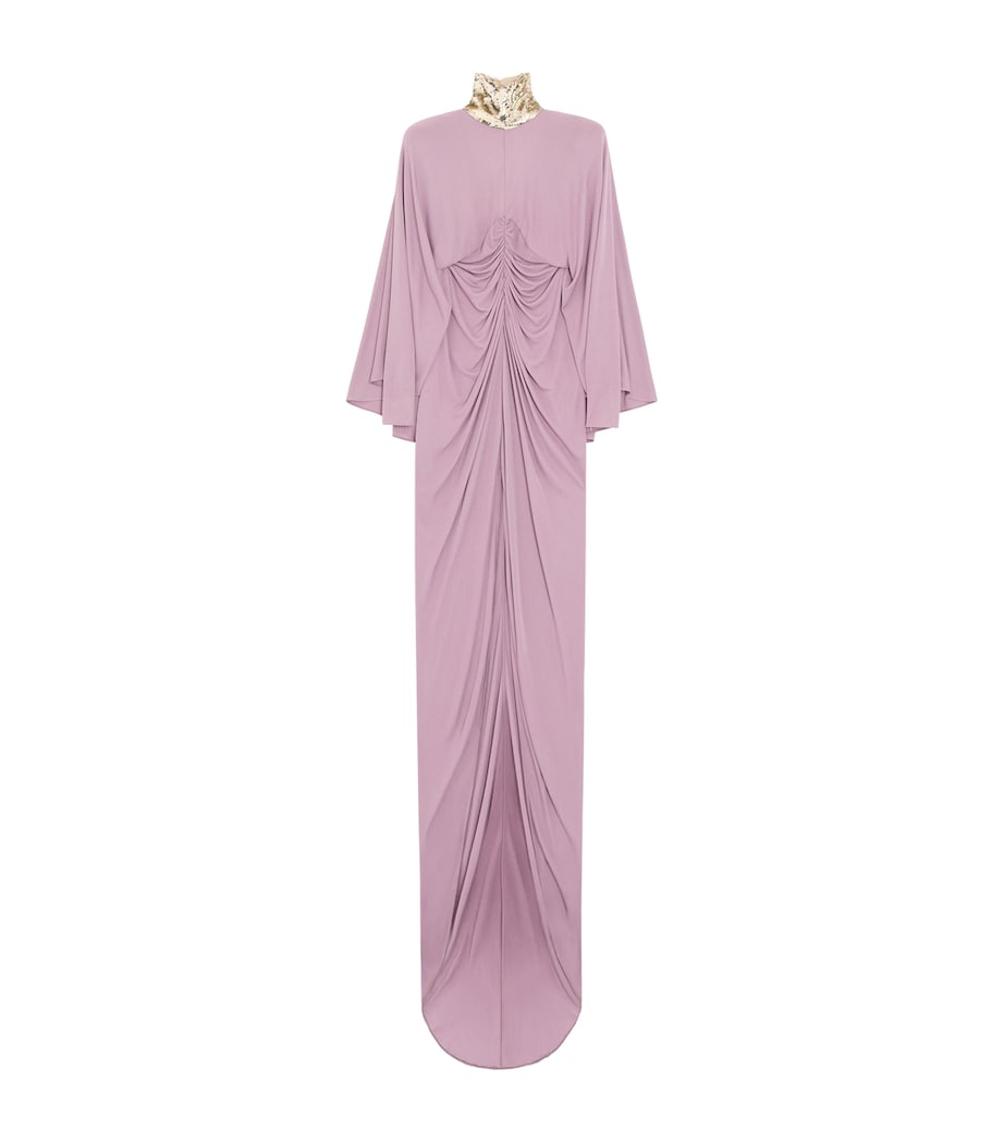 Valentino Womens Jersey Ruched Embellished Gown Image 1