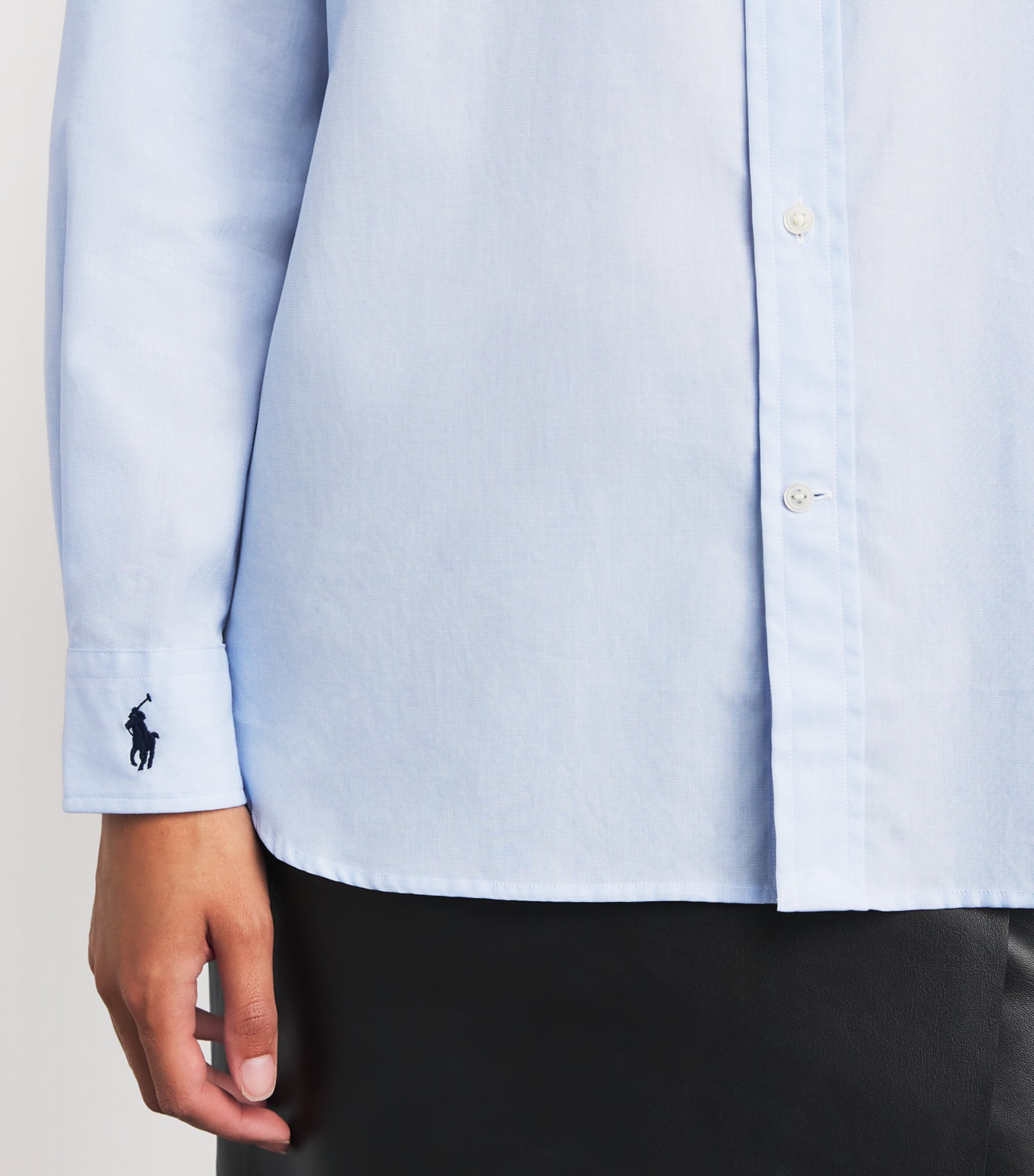 Polo Ralph Lauren Womens Cotton Oversized Shirt Light Blue Image 3