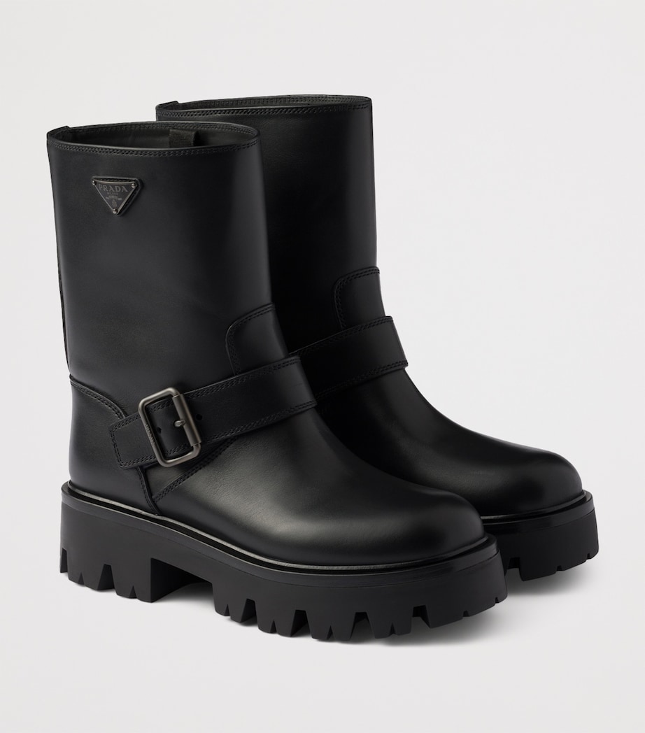 Leather Biker Boots F0002 Image 2