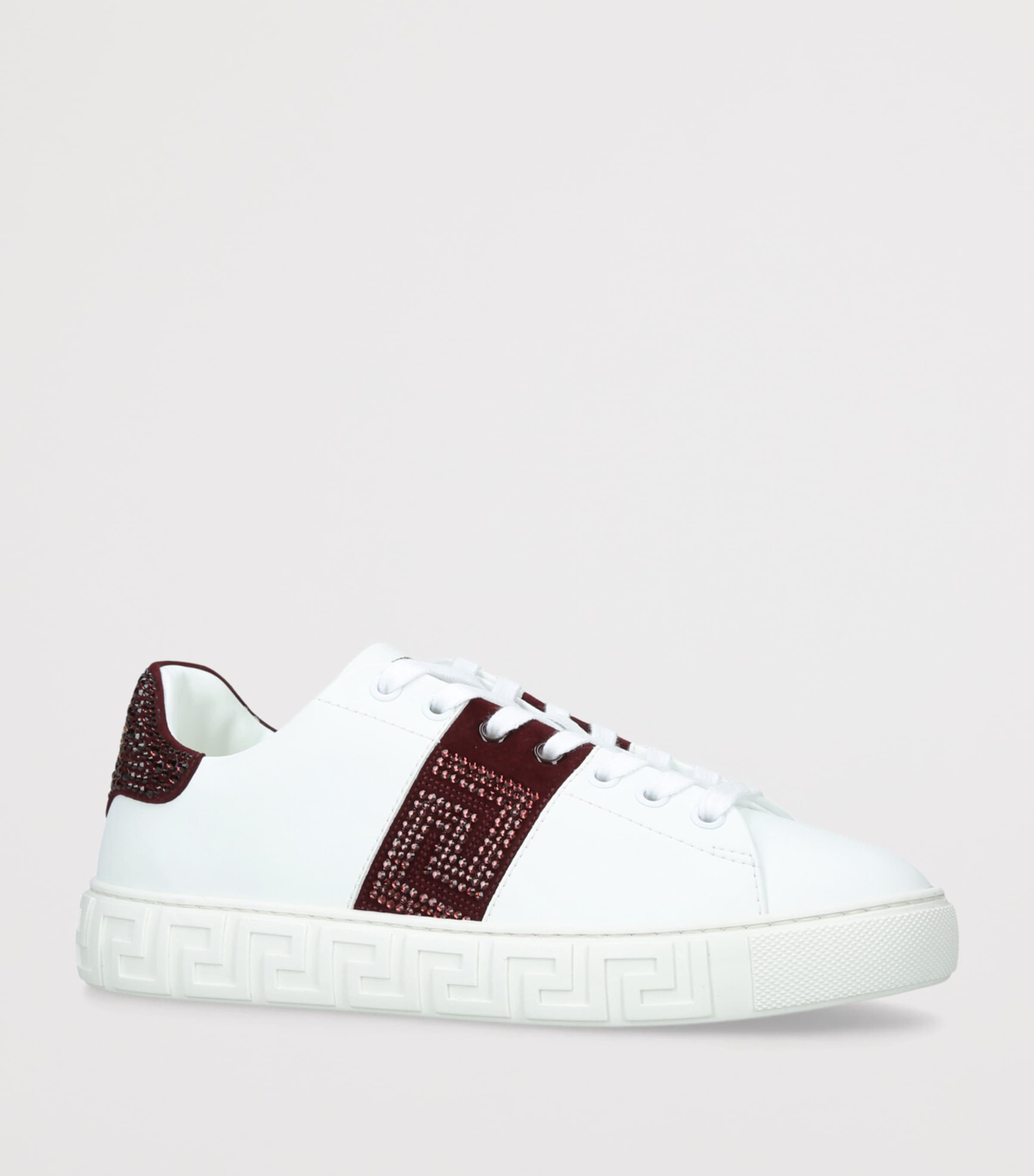 Embellished Greca Sneakers WHITE/RED Image 3