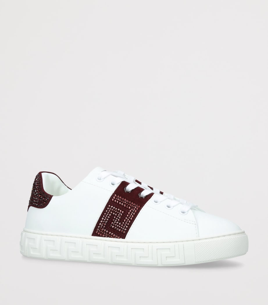 Embellished Greca Sneakers WHITE/RED Image 3
