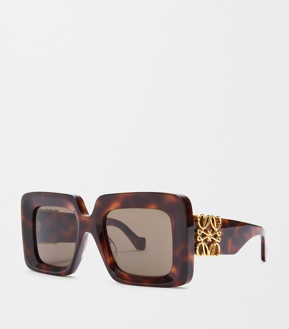 LOEWE Bevelled Square Sunglasses Havana Image 2