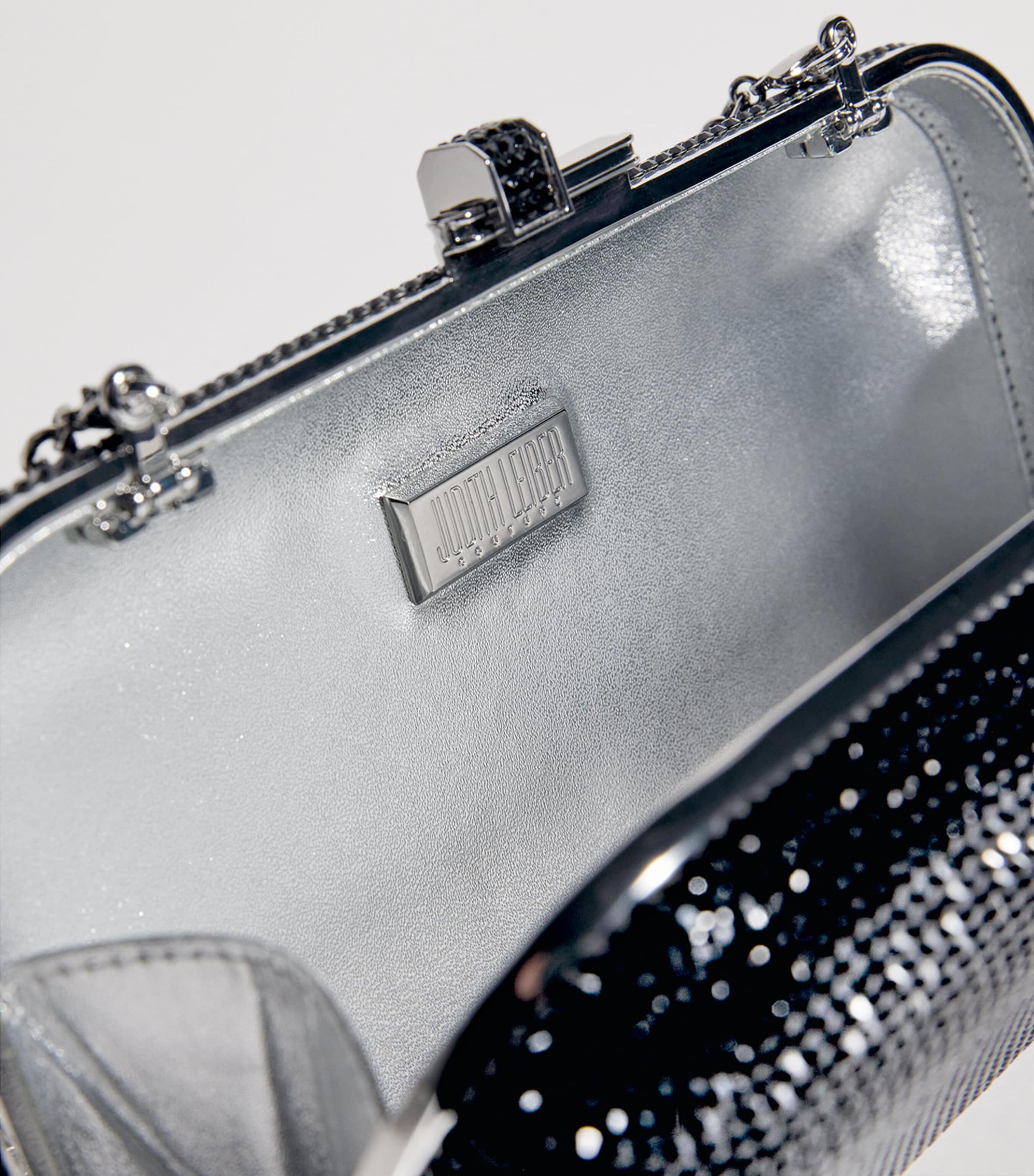 Crystal-Embellished Long Slide Clutch Bag SJET JET Image 4