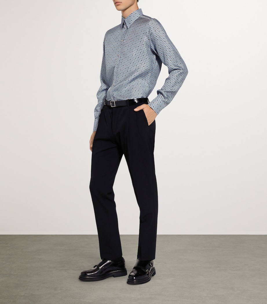 Silk Chain Print Shirt HC5FY- F.AZZURR Image 5