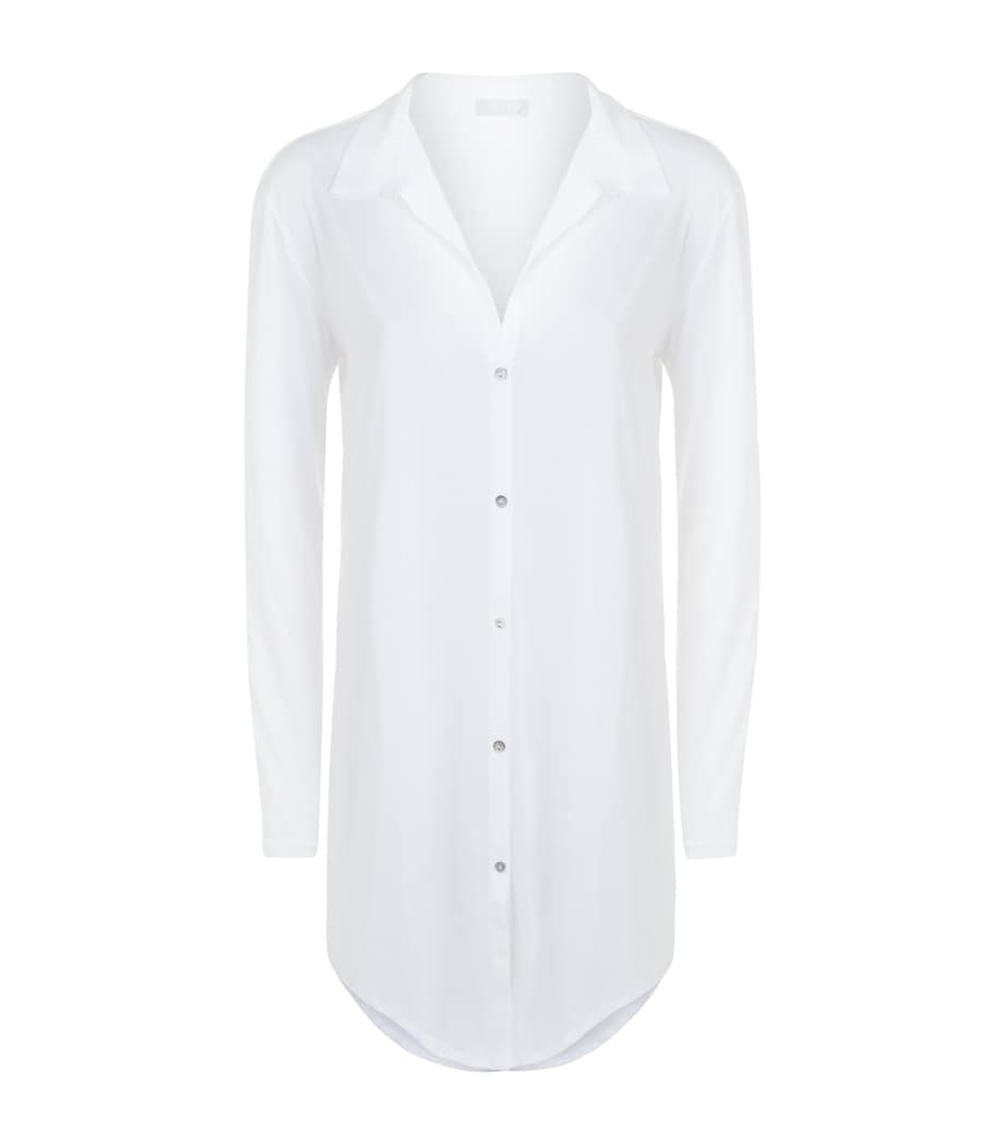 Cotton Deluxe Boyfriend Nightshirt WHITE Image 1
