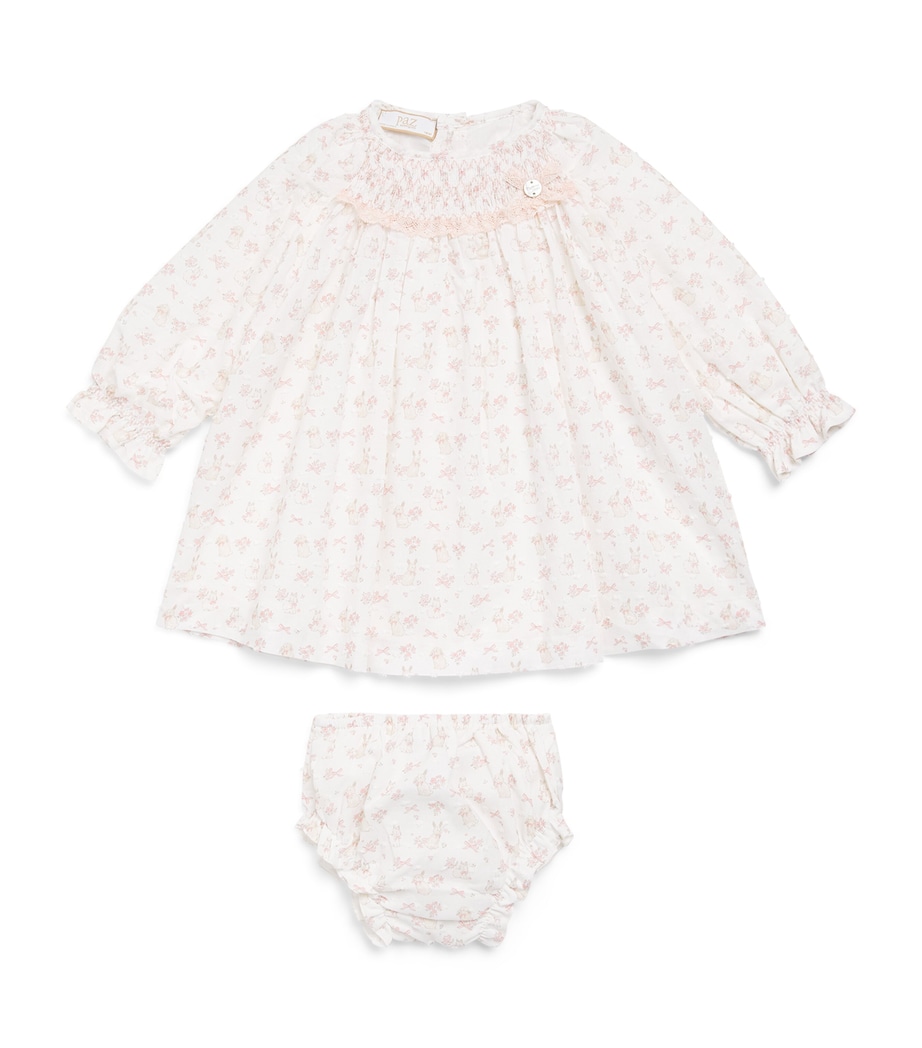 Paz Rodriguez Printed Dress and Bloomers Set (1 Month–4 Years) Light Pink Image 1