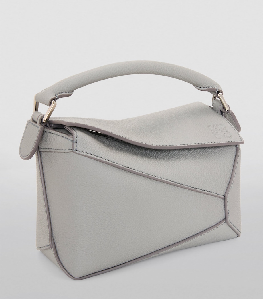 LOEWE Mini Leather Puzzle Edge Top-Handle Bag Pearl Grey Image 5