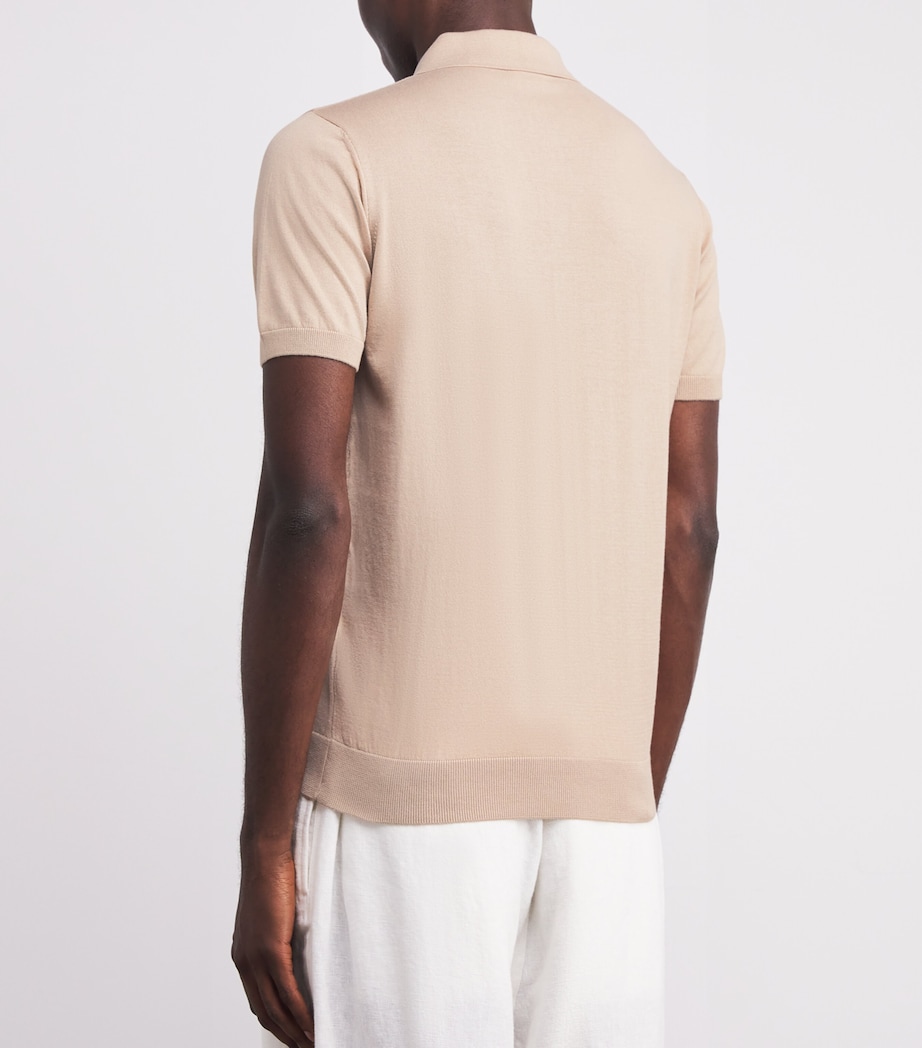 Silk-Cotton Polo Shirt 38 LIGHT BROWN Image 4