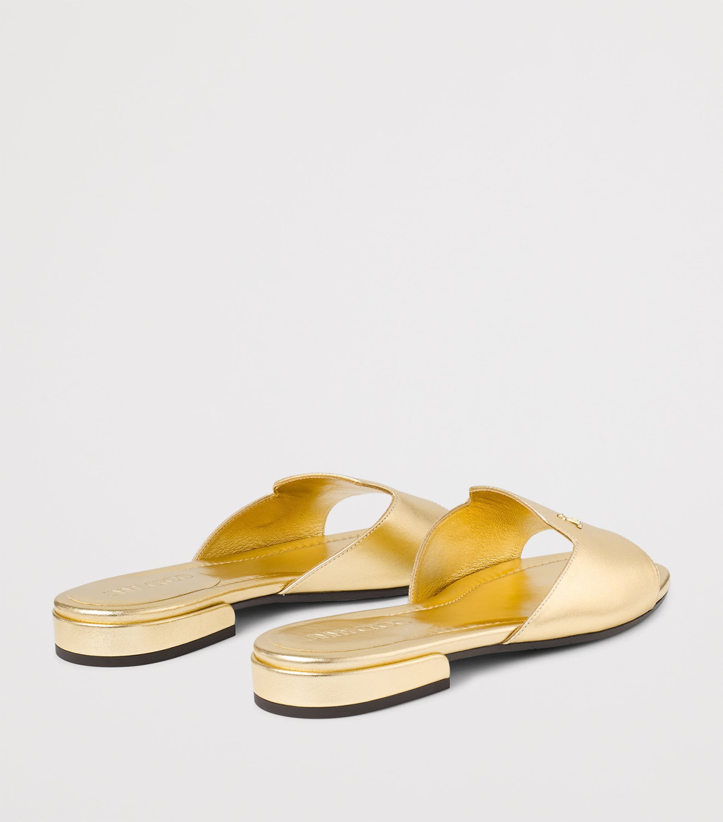 Jimmy Choo Dina Leather Sandals Gold Image 2
