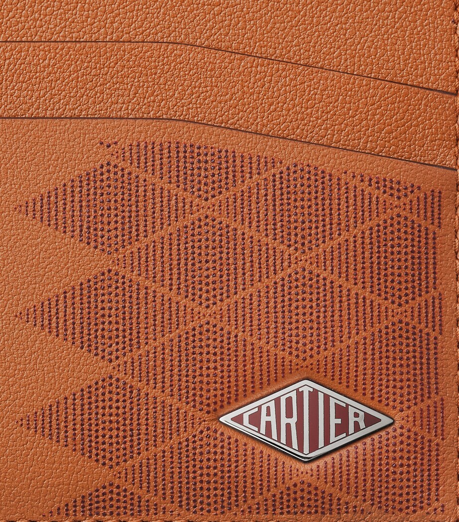 Leather Losange Card Holder CARAMEL AND BURGUNDY Image 5