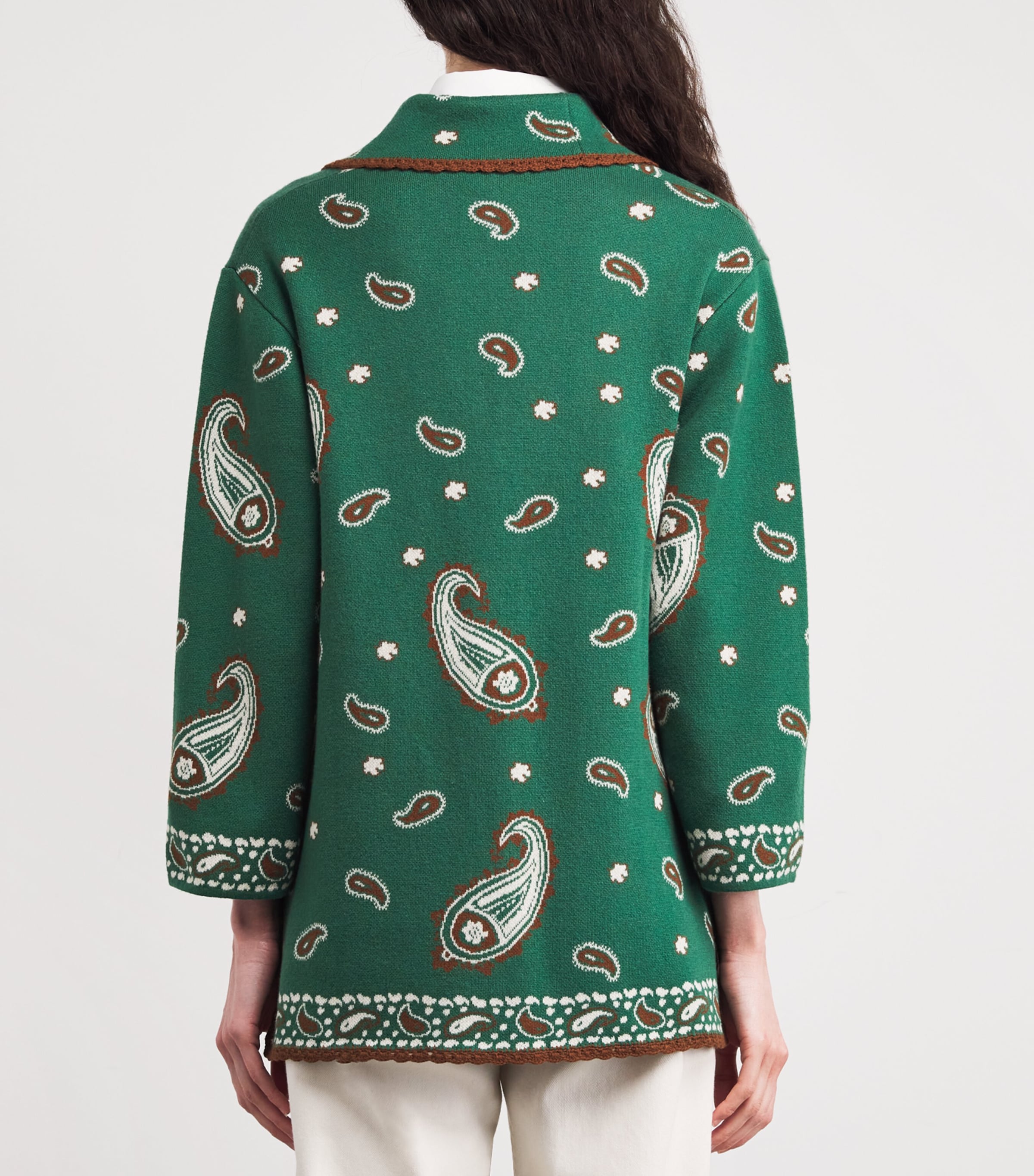 Wool-Blend Paisley Morla Cardigan DAISY PAISLEY GREEN Image 4