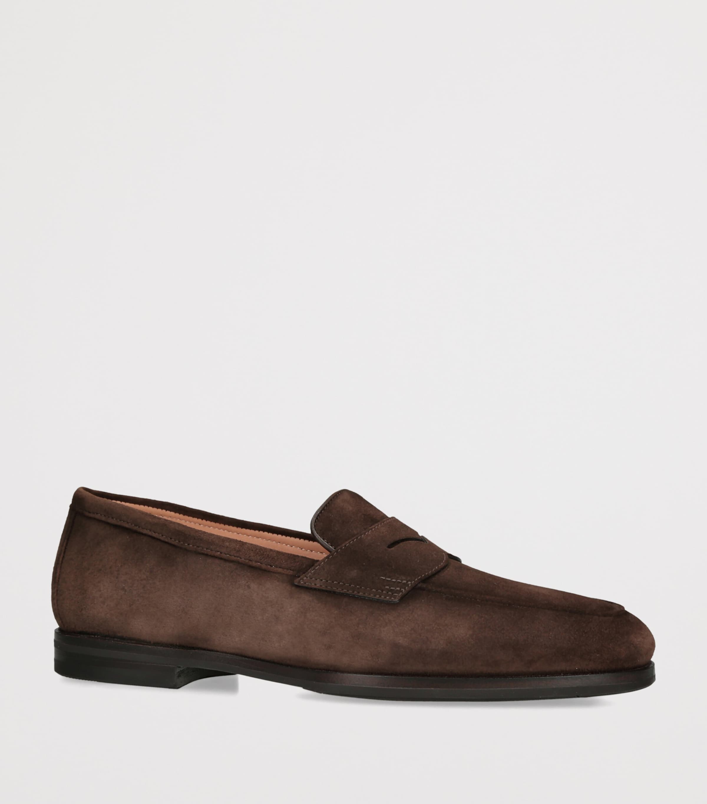 Santoni Suede Carla Loafers Dark Brown Image 2