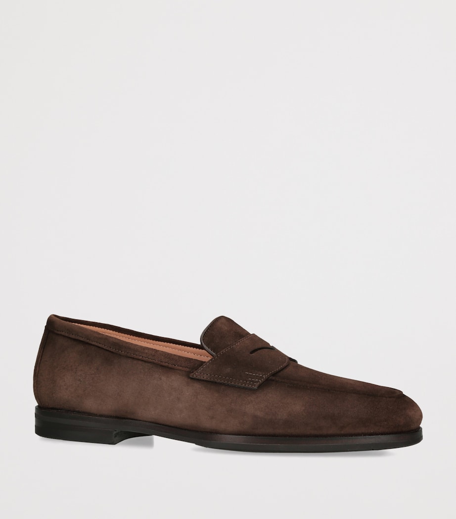 Santoni Suede Carla Loafers Dark Brown Image 2