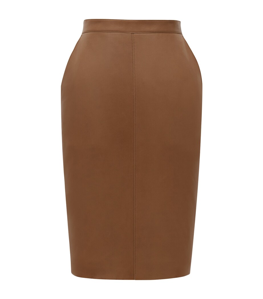 Saint Laurent Womens Lambskin Pencil Midi Skirt Image 1