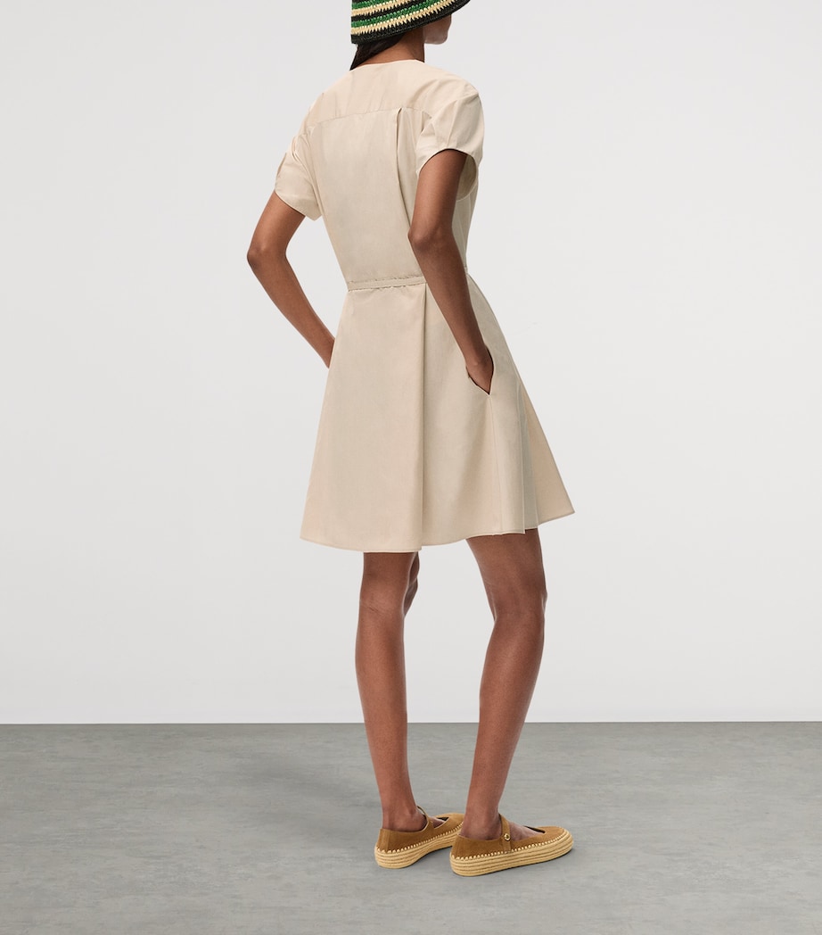 LOEWE Womens x Paula's Ibiza Cotton-Blend Anagram Shirt Dress Light Beige Image 3