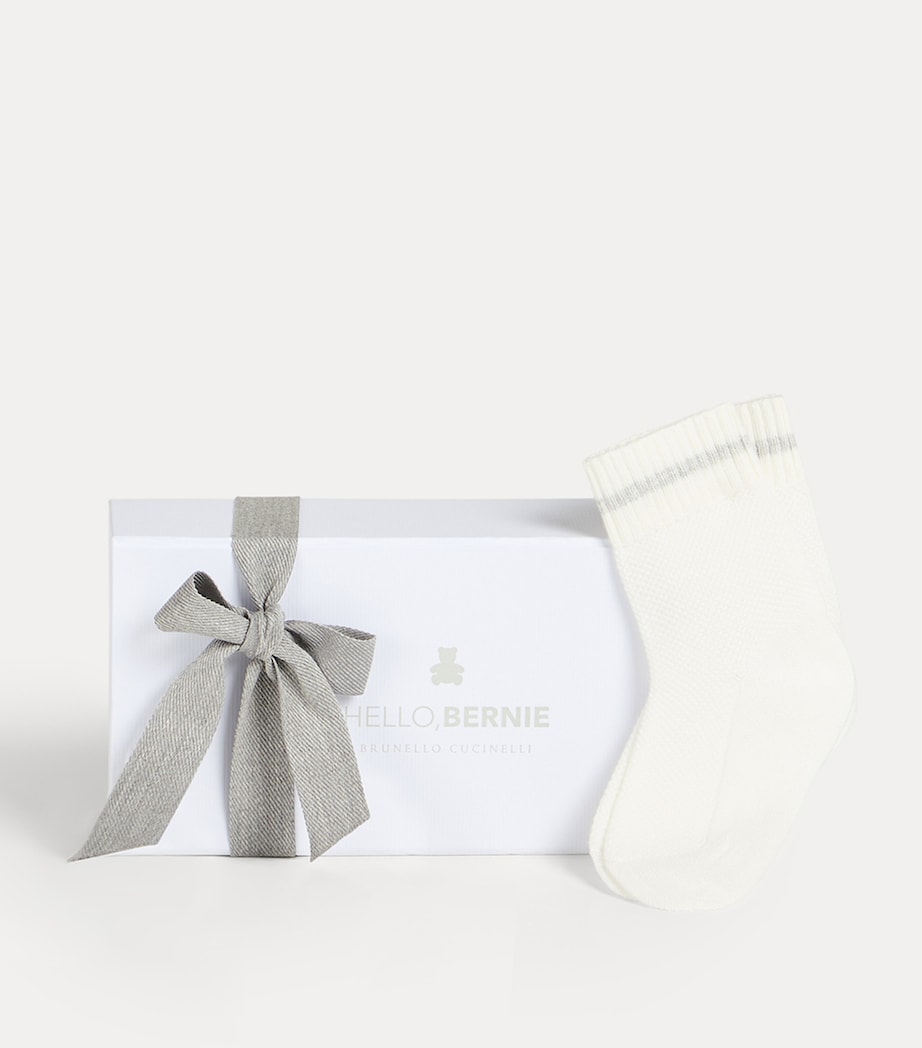 Brunello Cucinelli Kids Cotton Waffle Knit Socks (6-36 Months) Image 3