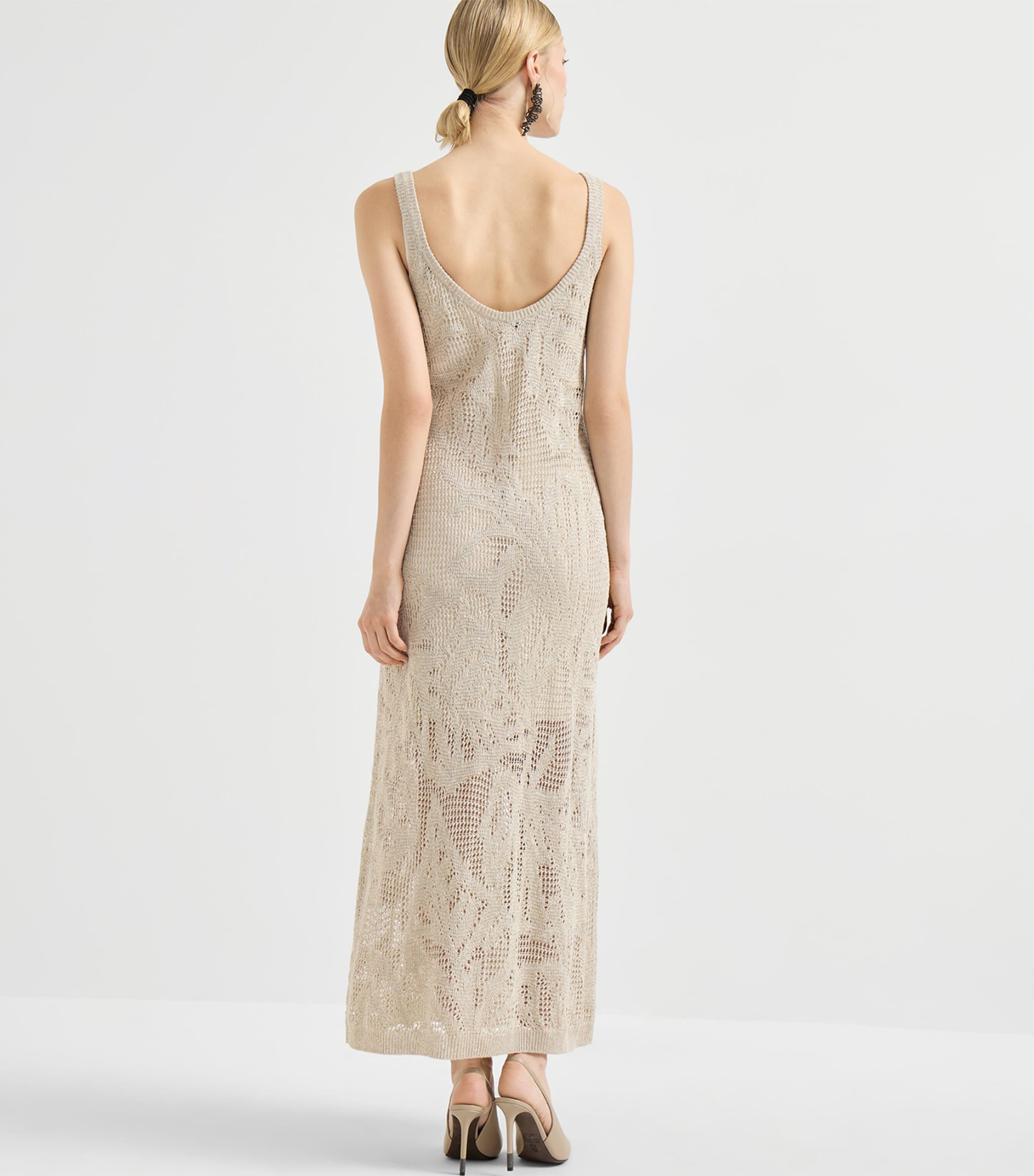Brunello Cucinelli Womens Linen-Cotton Midi Dress Image 5