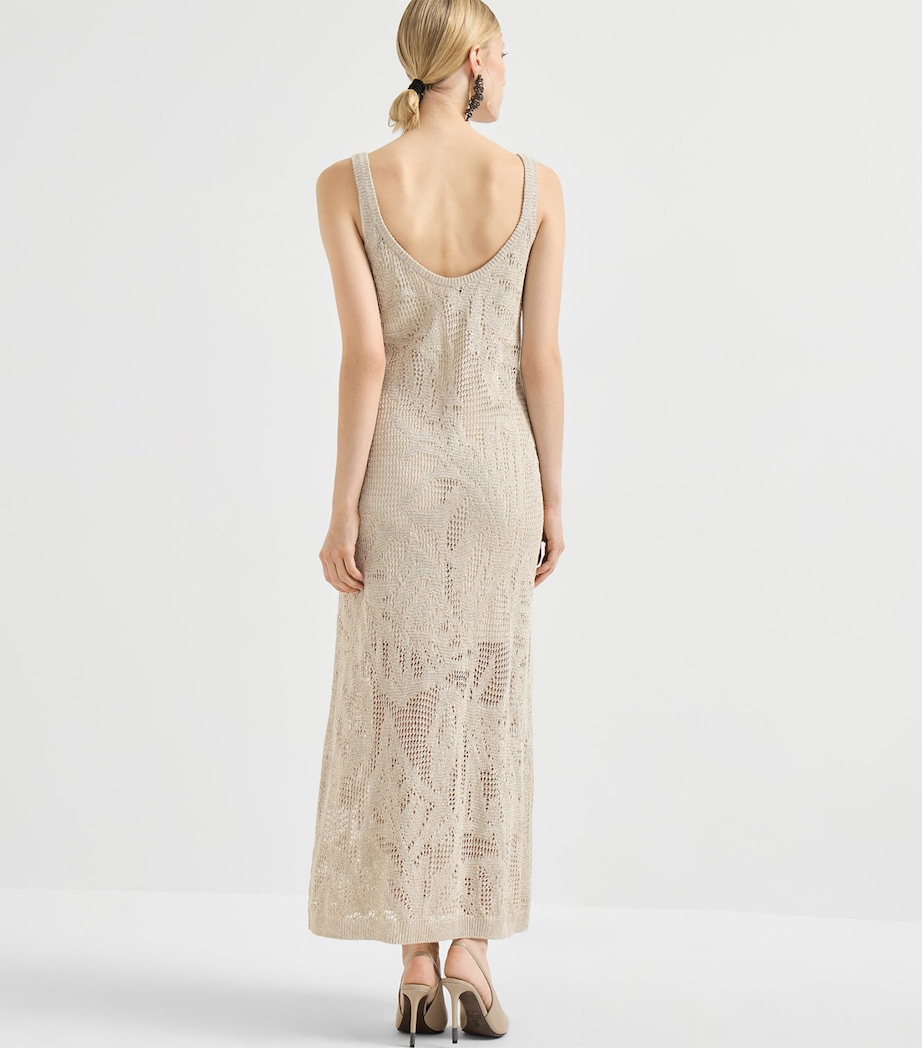 Brunello Cucinelli Womens Linen-Cotton Midi Dress Image 5