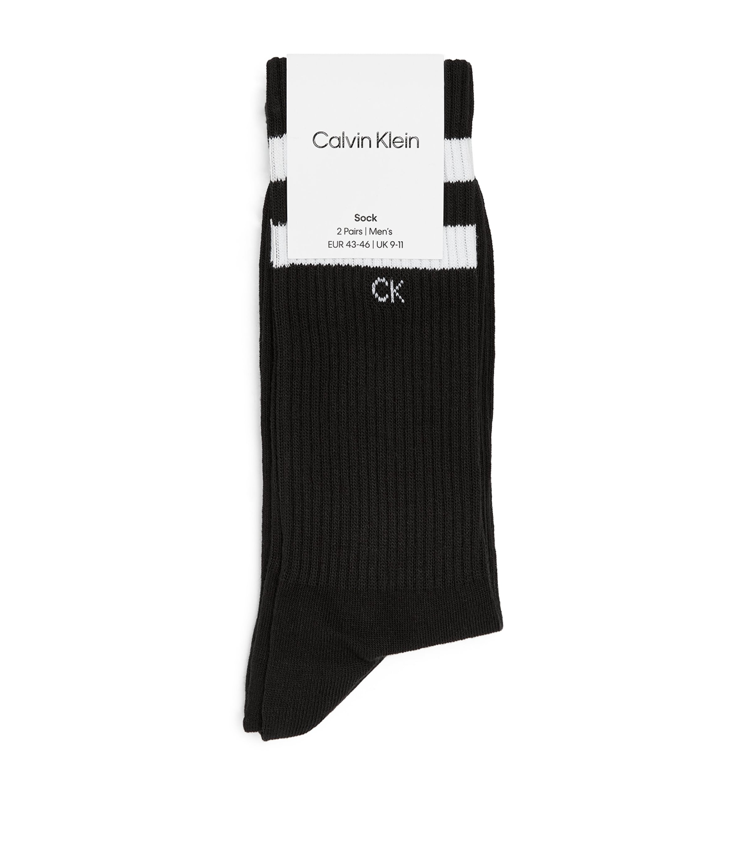 Calvin Klein Crew Stripe Socks In Black