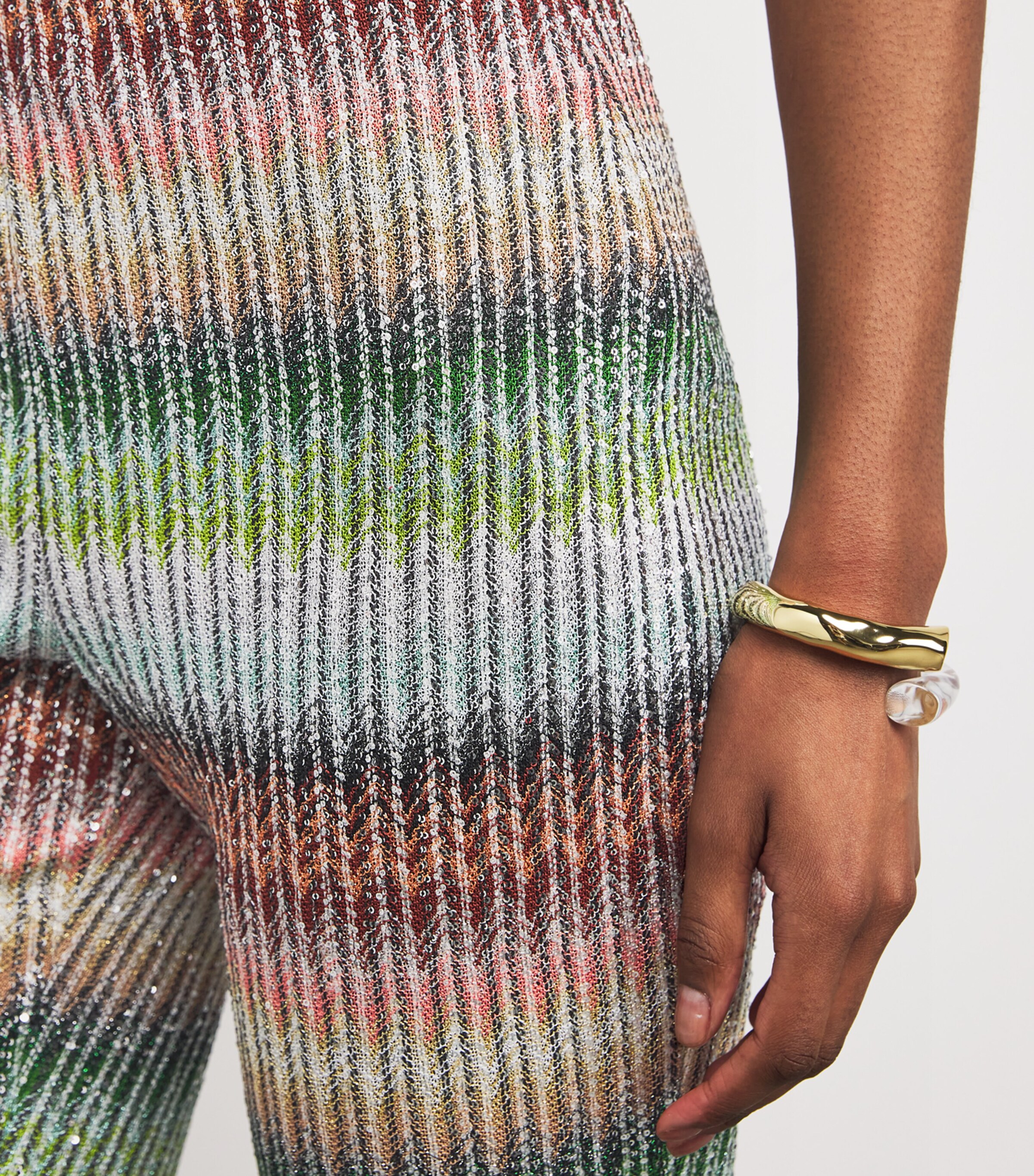 Sequin-Embellished Stripe Trousers SM9KP MULTICOLOR Image 6