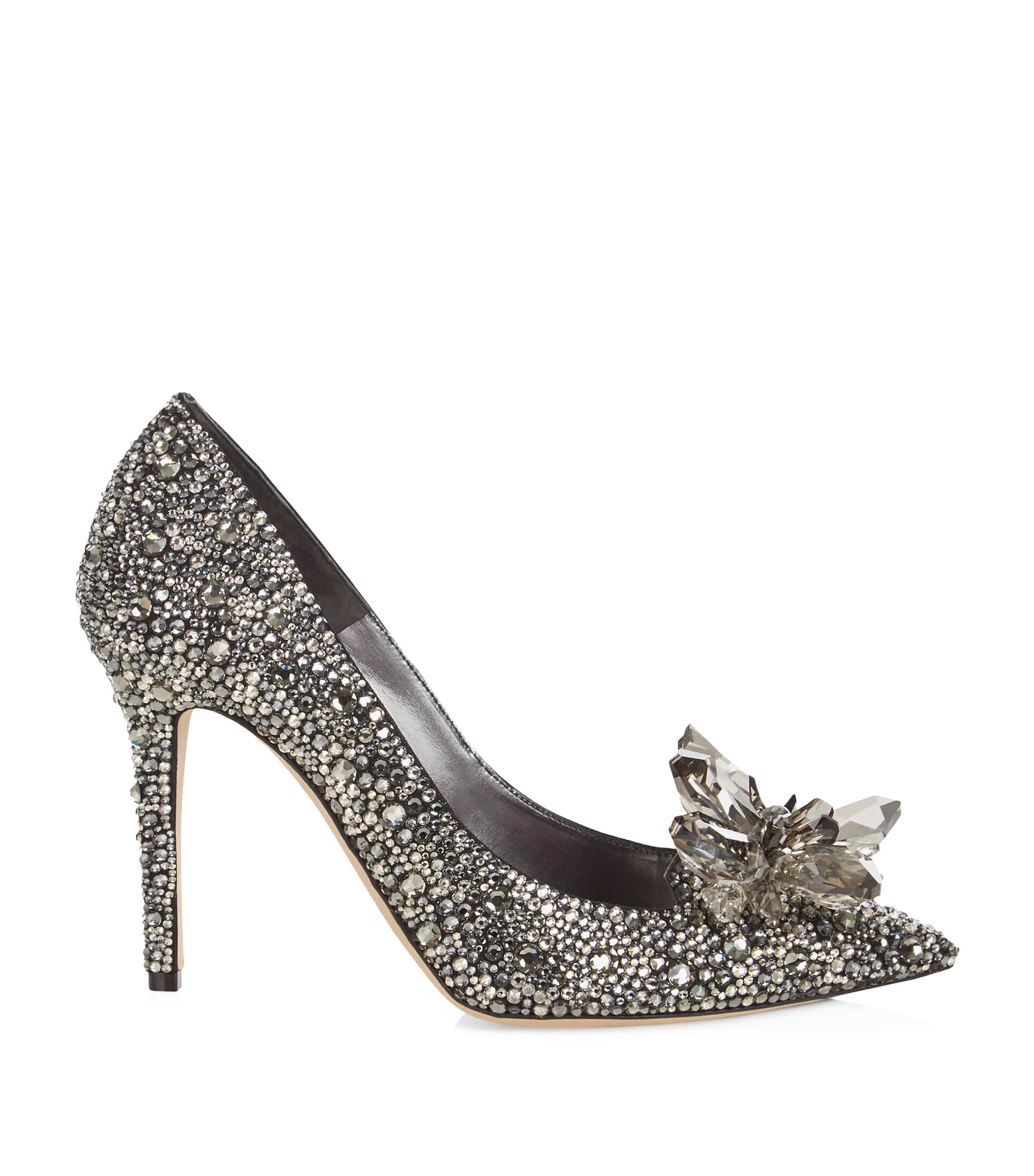 JIMMY CHOO ALIA 85 CRYSTAL PUMPS