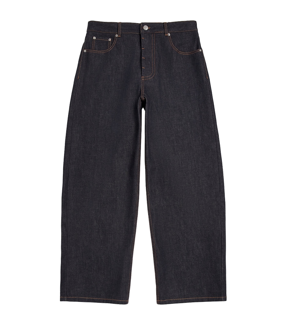 AMI Paris Mens Wide-Leg Jeans Indigo Image 1