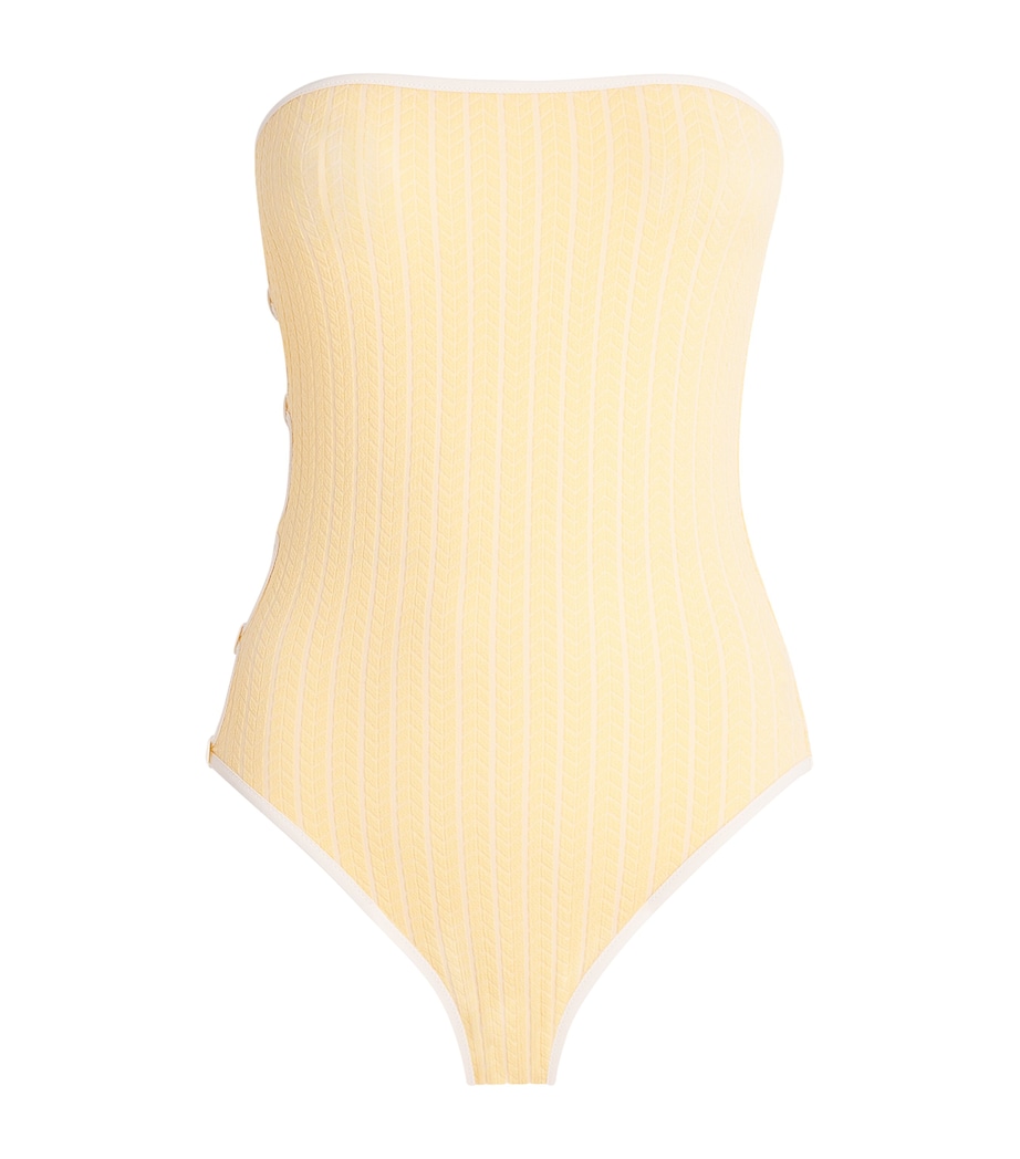 Eres Womens Chevron Golden Strapless Swimsuit Solaire Citron Image 1