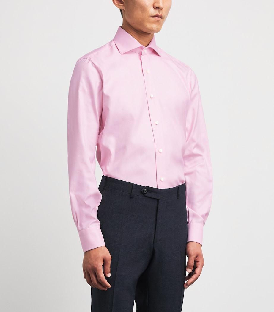 Barba Napoli Mens Cotton Oxford Shirt Pink Image 4