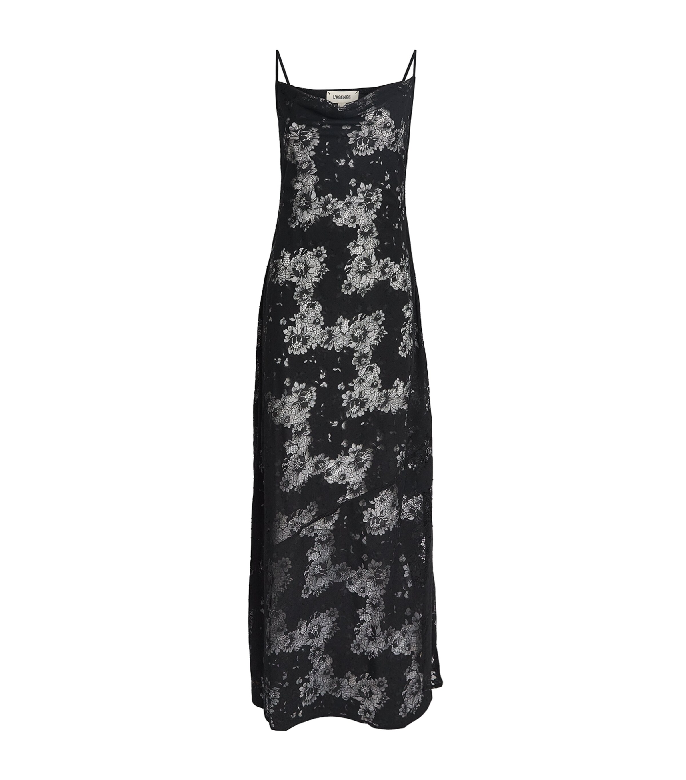 L'Agence Womens Lace Bettie Maxi Dress Blac Black Image 1